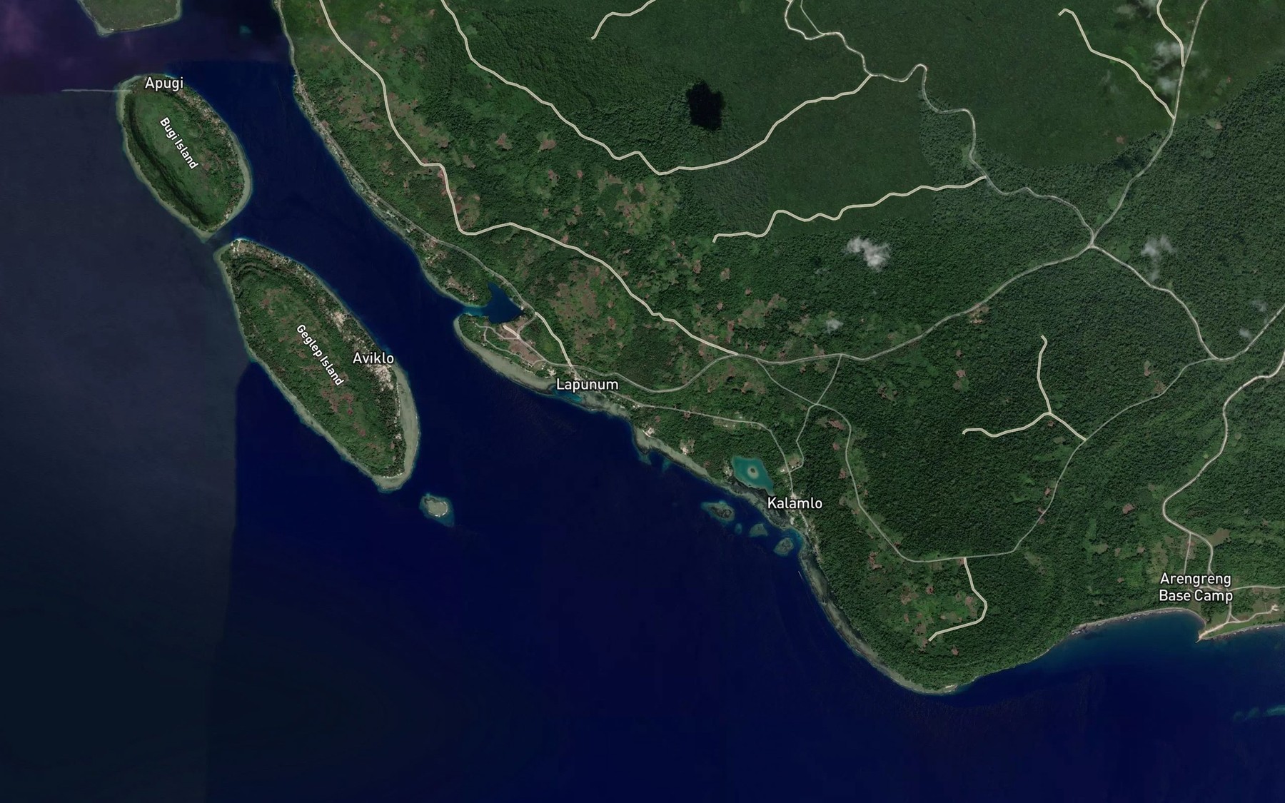 Satellite map of the Guimere Lagoon