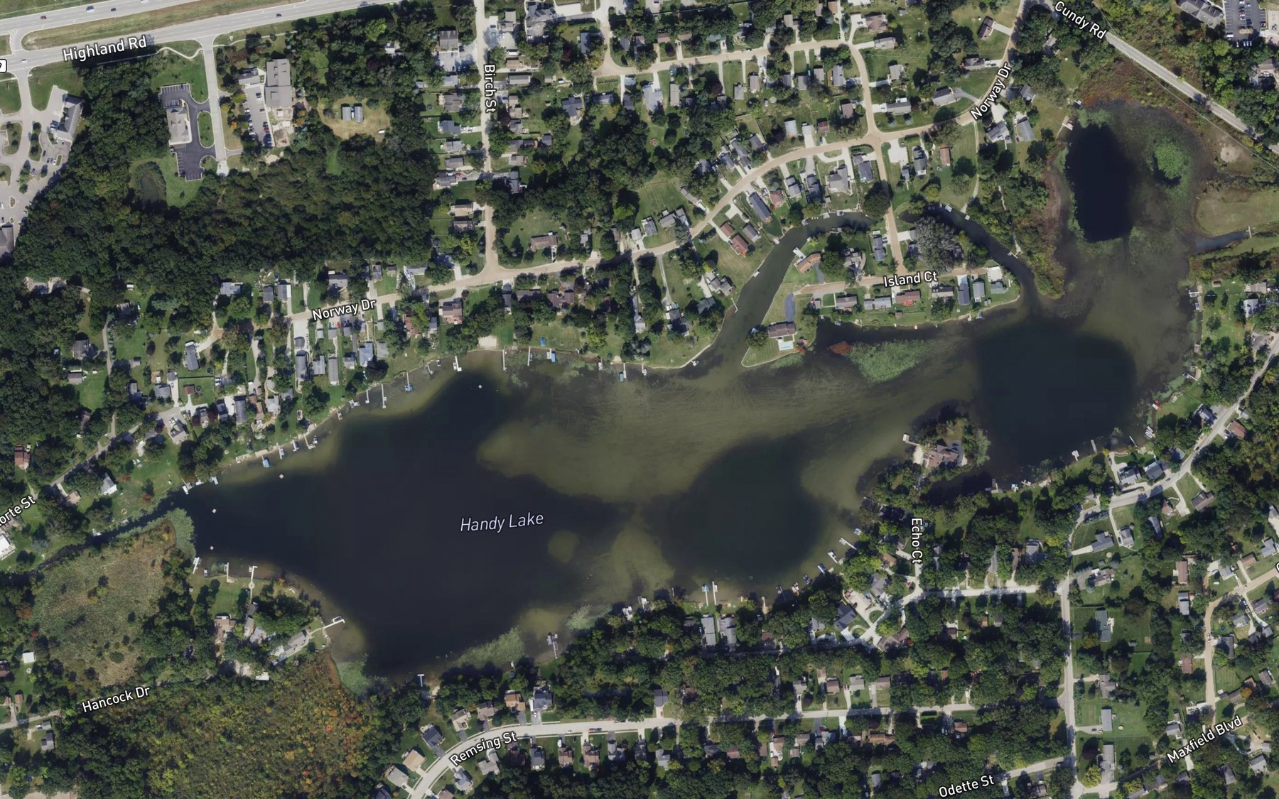 Satellite map of the Handy Lake