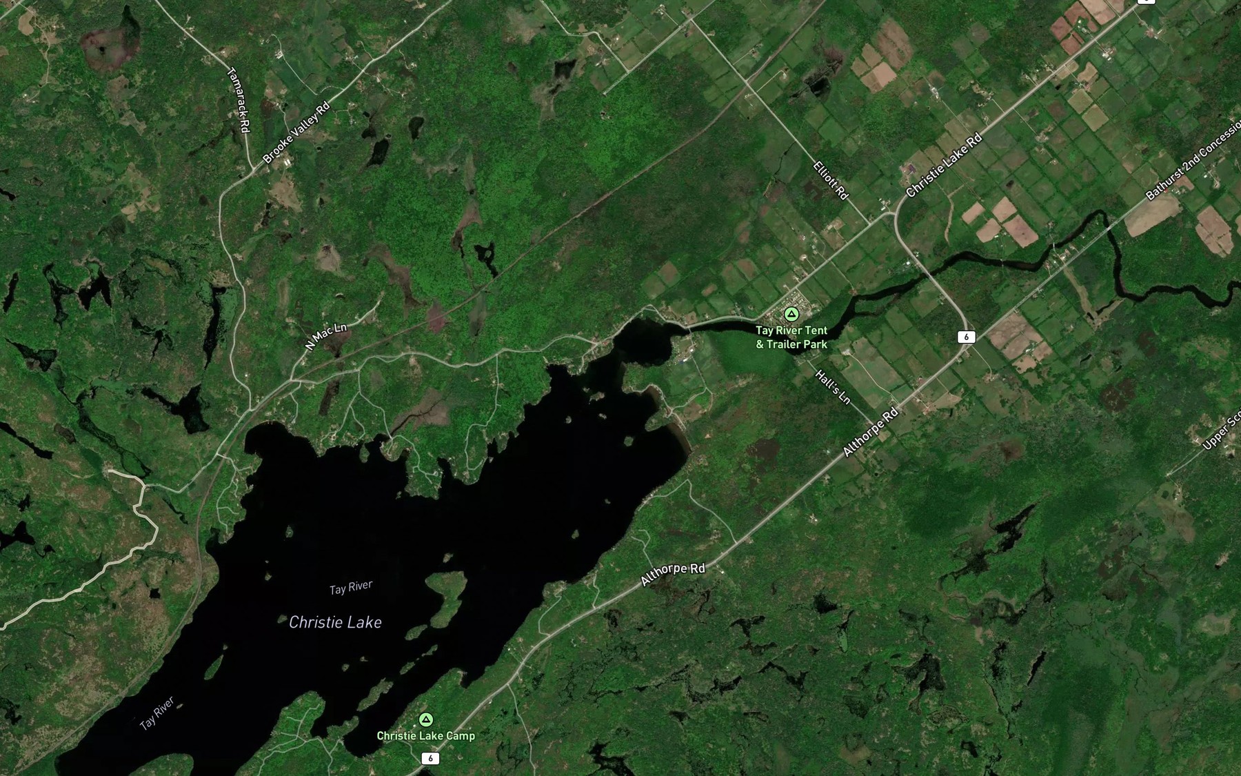 Satellite map of the Spring Bay