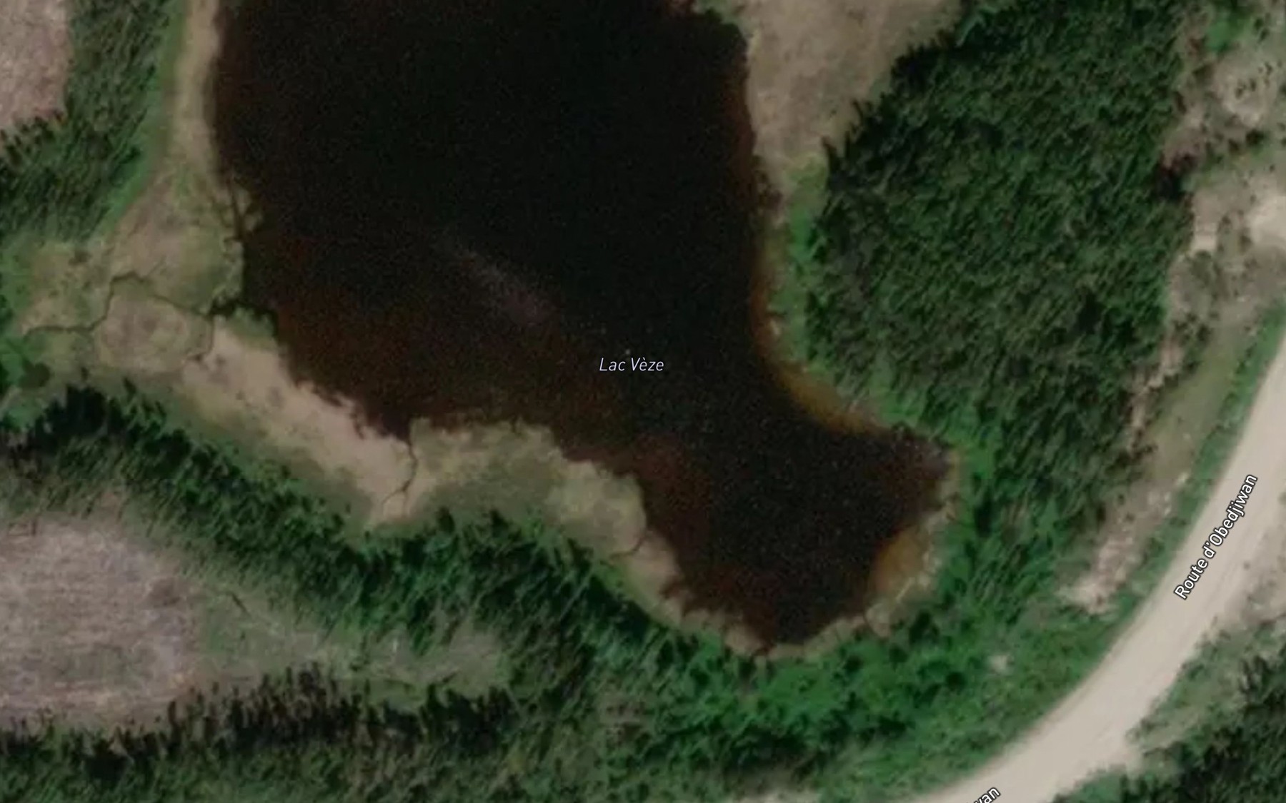 Satellite map of the Lac Veze