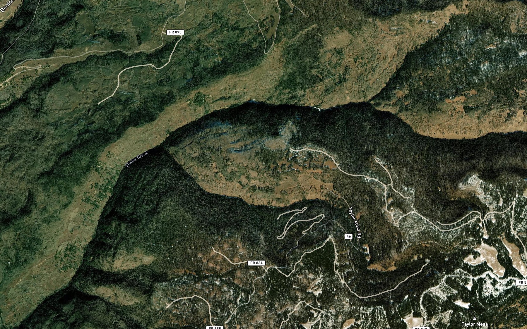 Satellite map of the Swank Reservoir