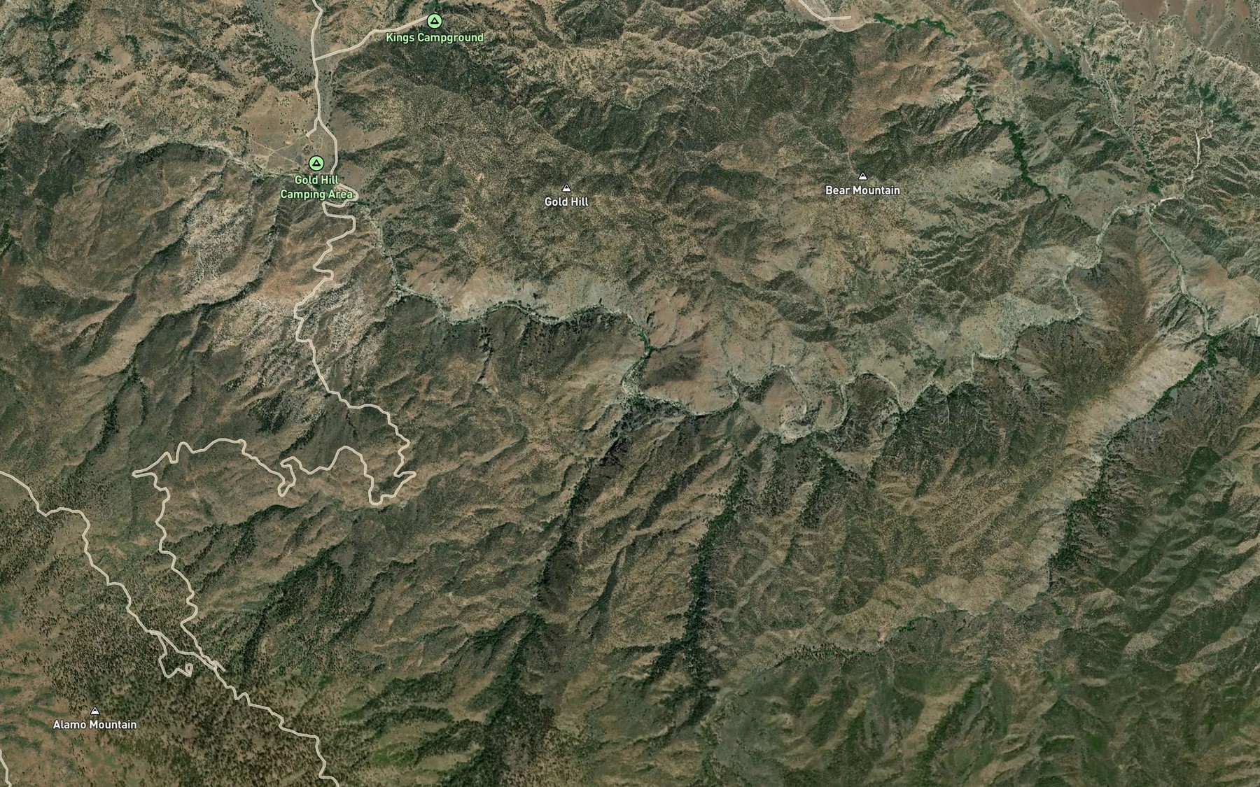 Satellite map of the Frazier Creek