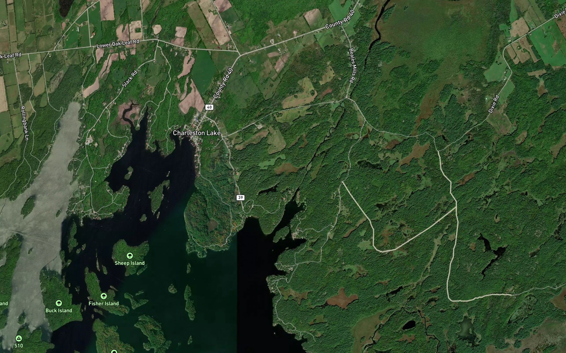 Satellite map of the Sallys Hole