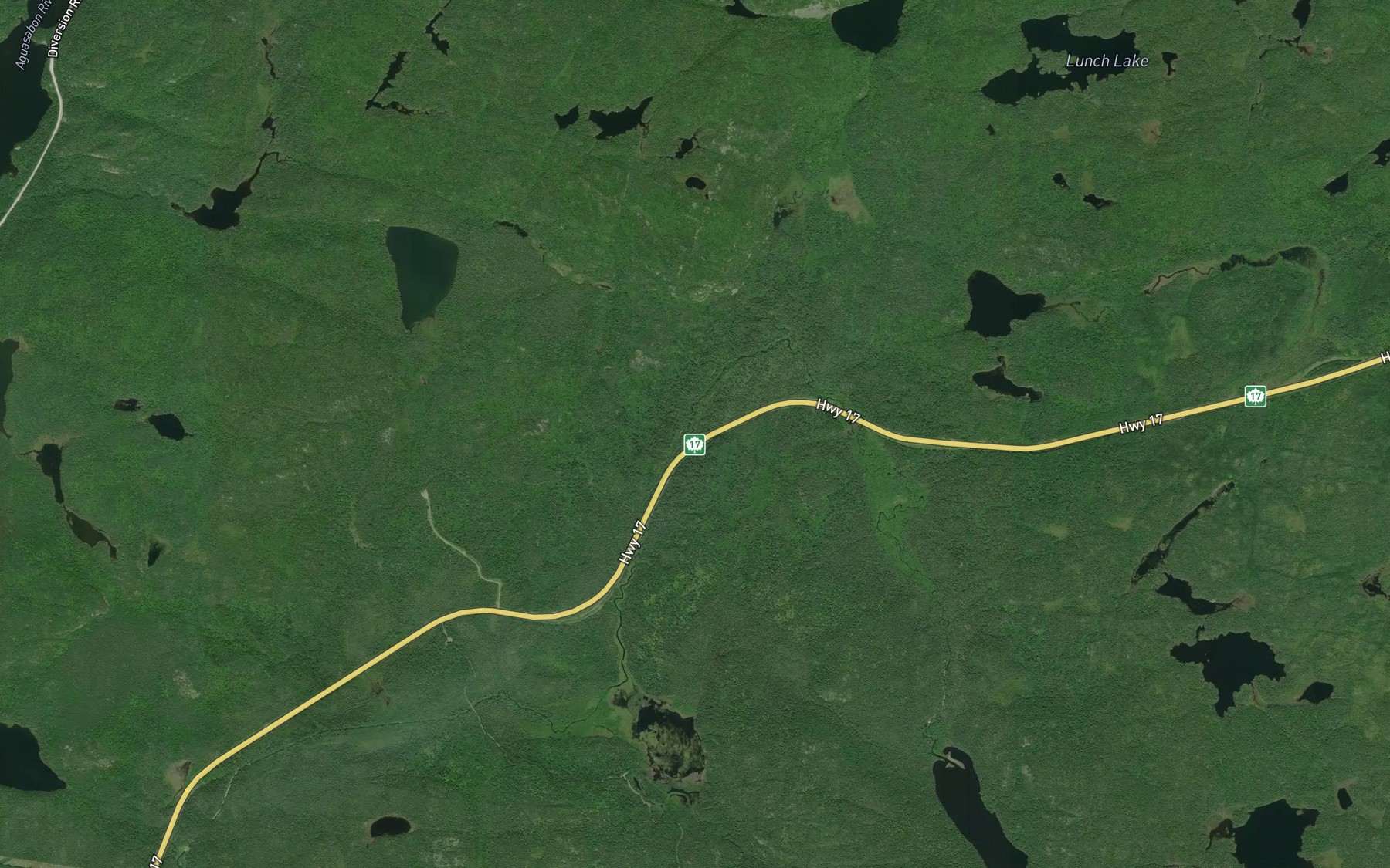 Satellite map of the Margon Creek