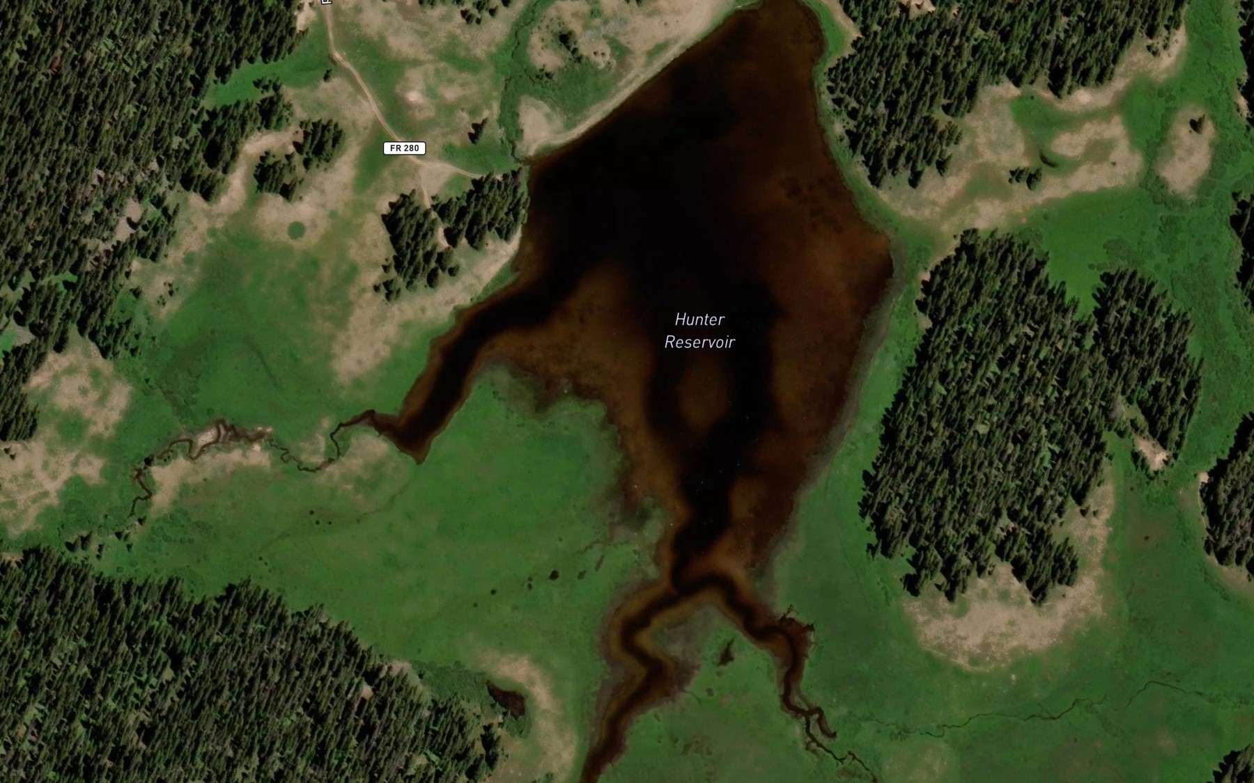 Satellite map of the Hunter Reservoir