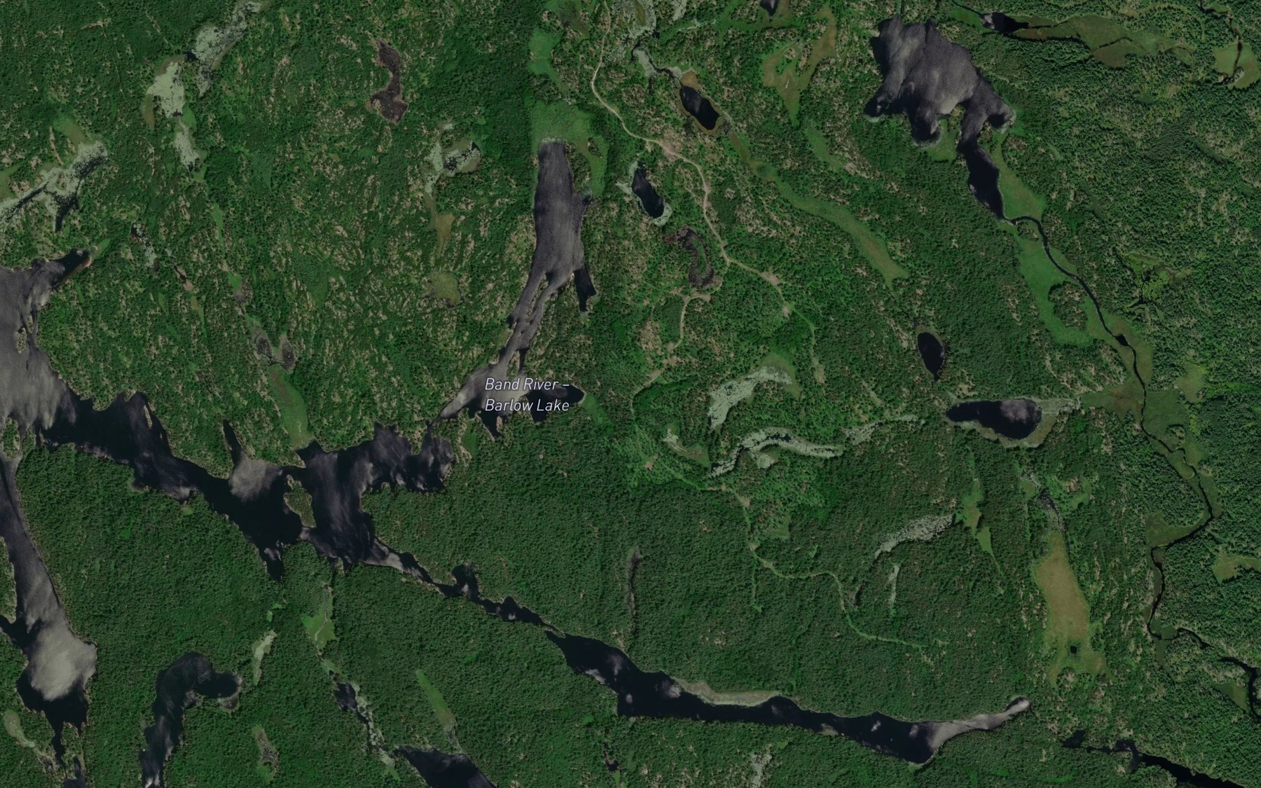 Satellite map of the Band River