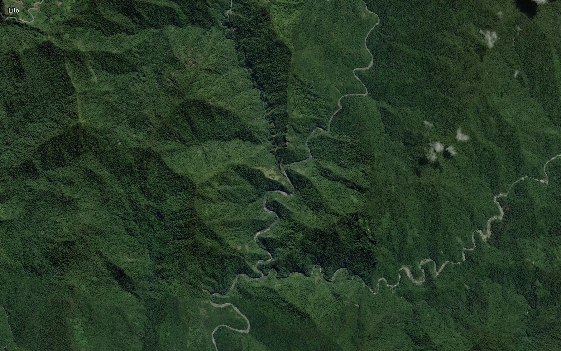 Satellite map of the Tomela River