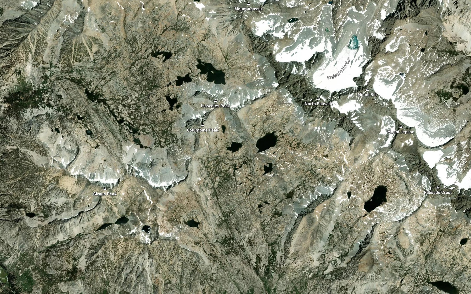 Satellite map of the Barrett Lakes