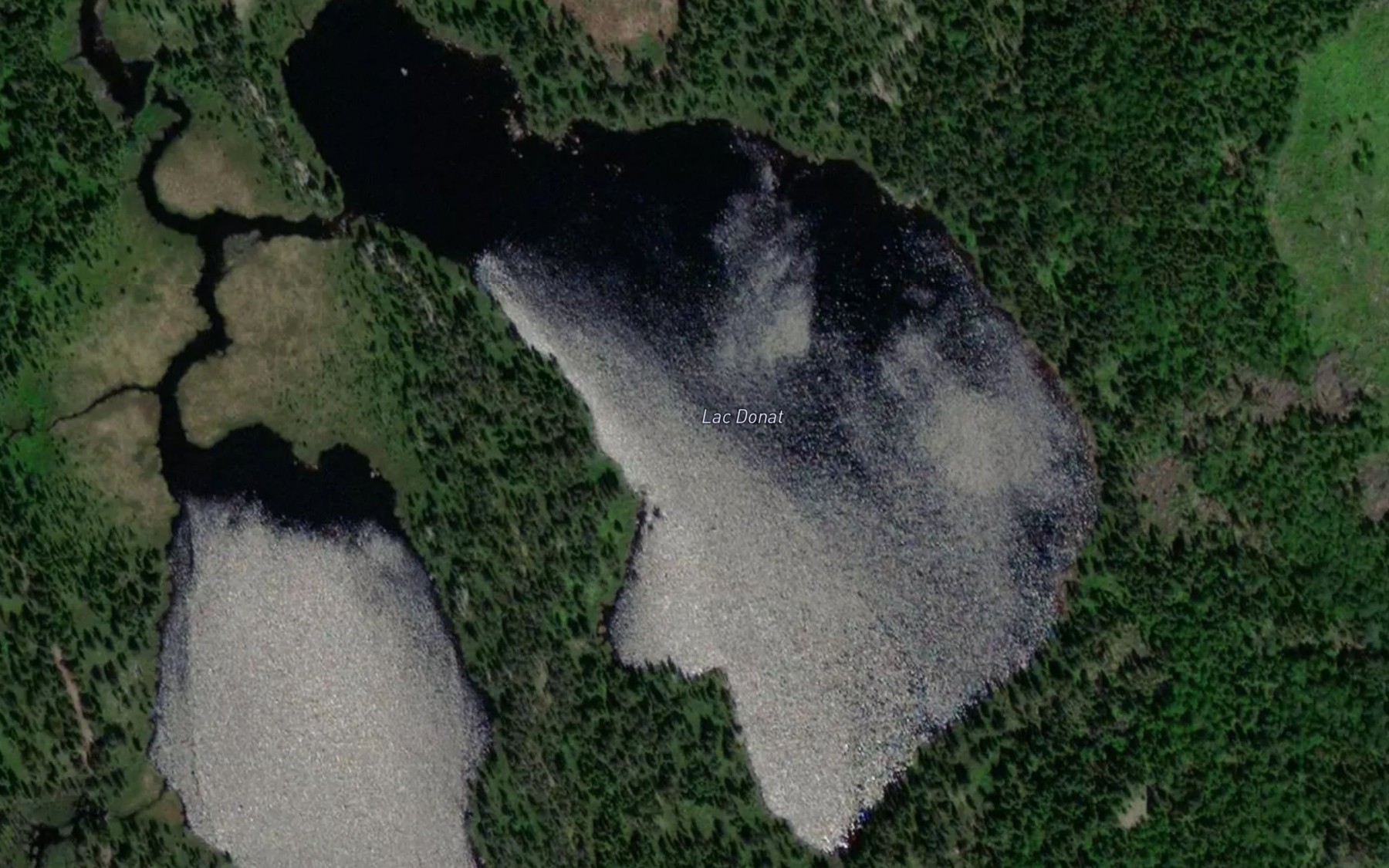 Satellite map of the Lac Donat