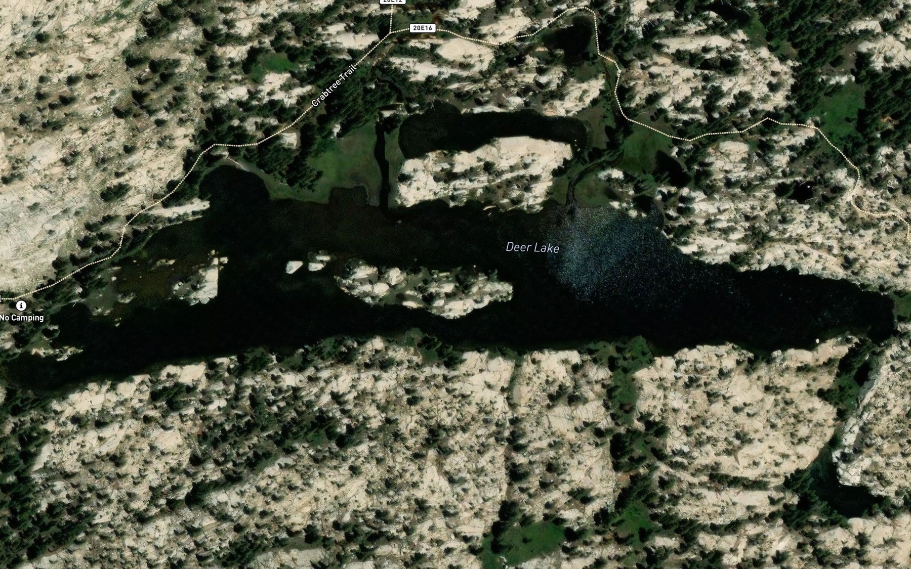 Satellite map of the Deer Lake