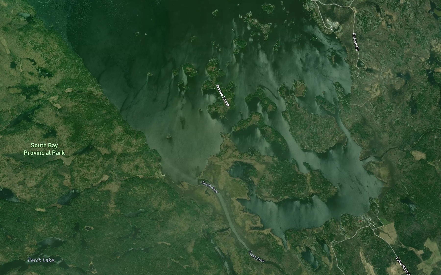 Satellite map of the South River