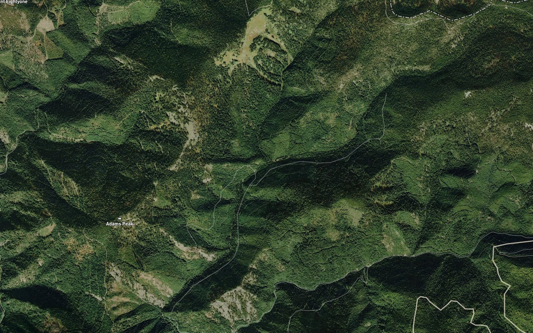 Satellite map of the Aspen Creek