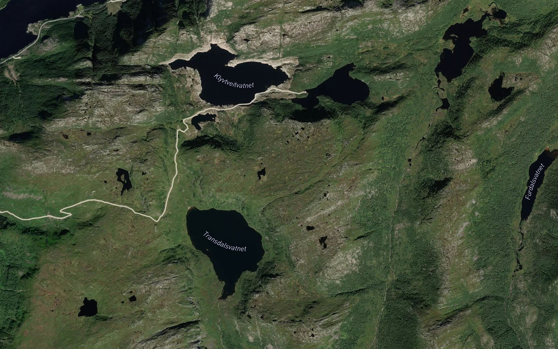 Satellite map of the Flatefjellstjorna