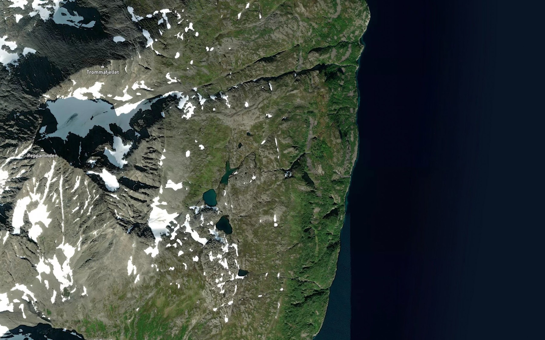 Satellite map of the Storelva