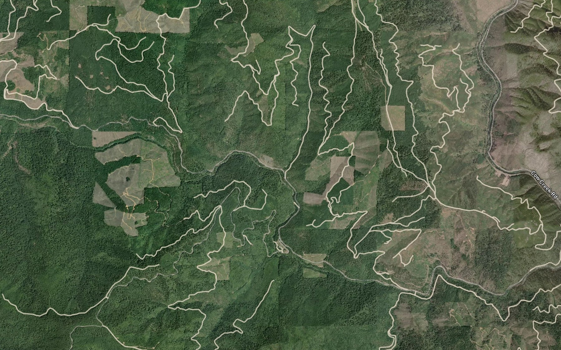 Satellite map of the Slotted Pen Creek