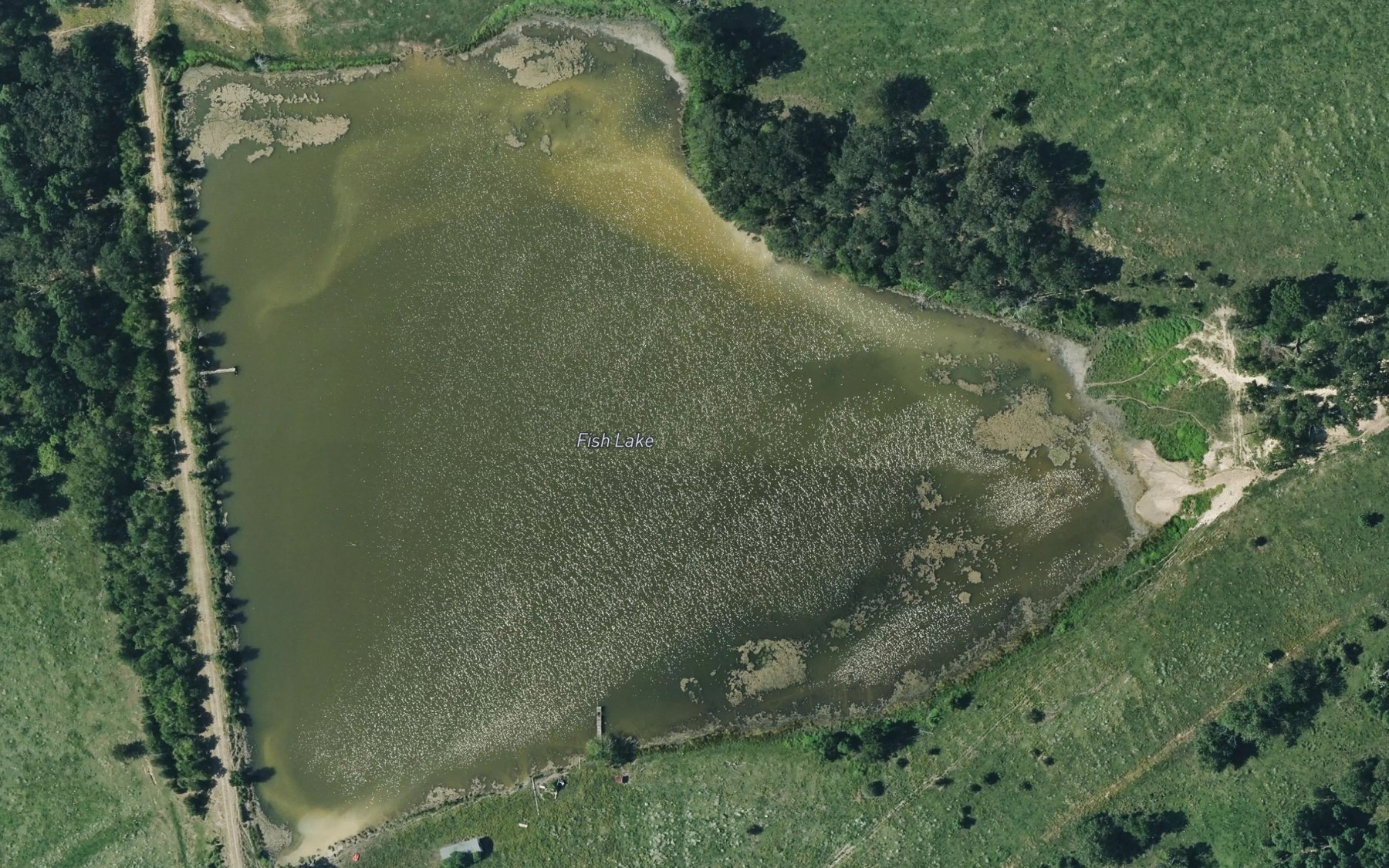Satellite map of the Fish Lake