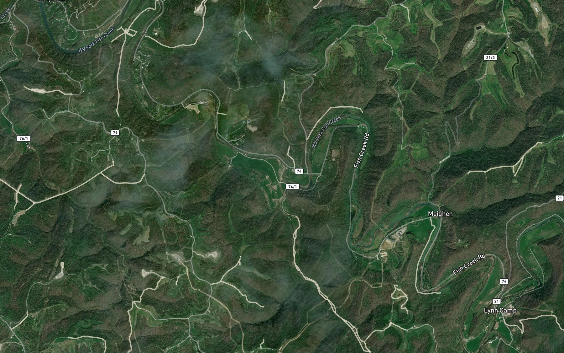 Satellite map of the Whetstone Creek