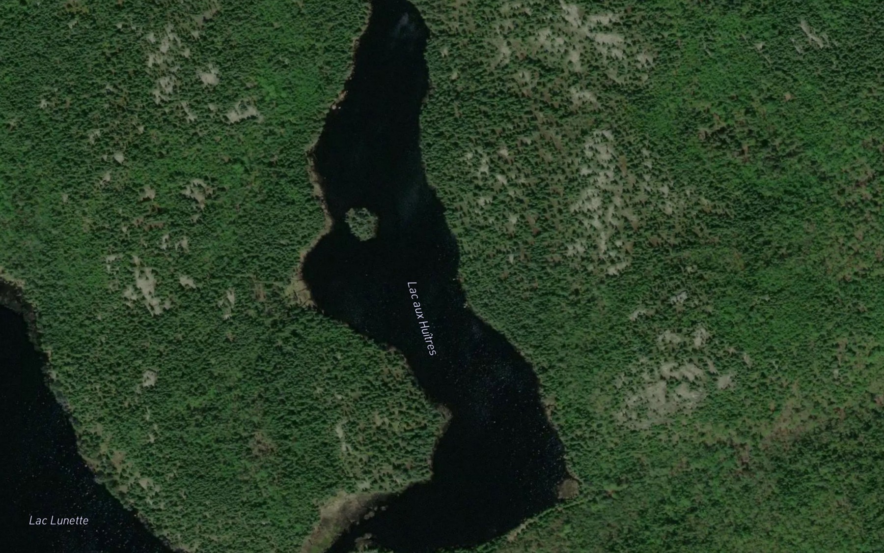 Satellite map of the Lac aux Huitres