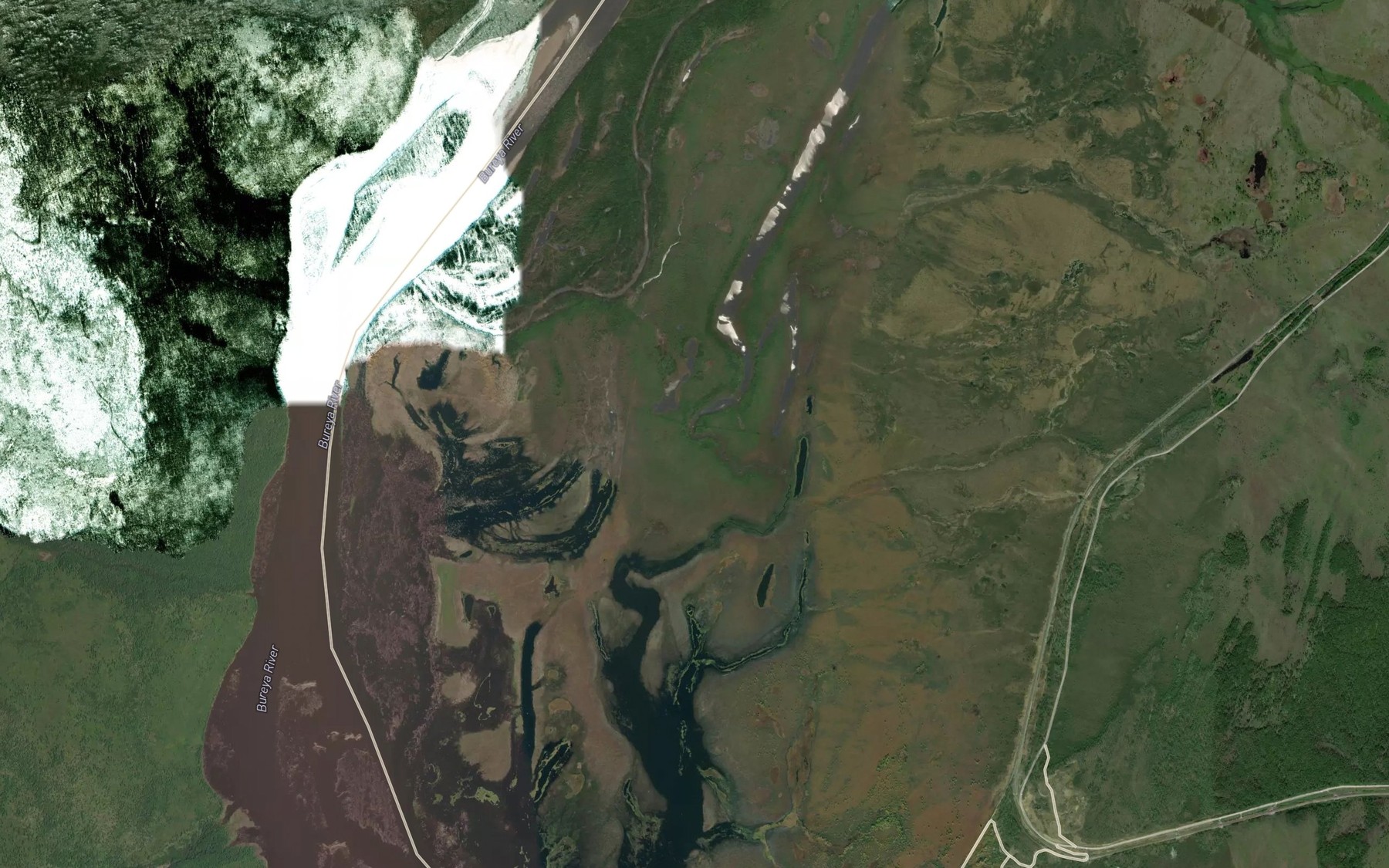 Satellite map of the Protoka Umaya