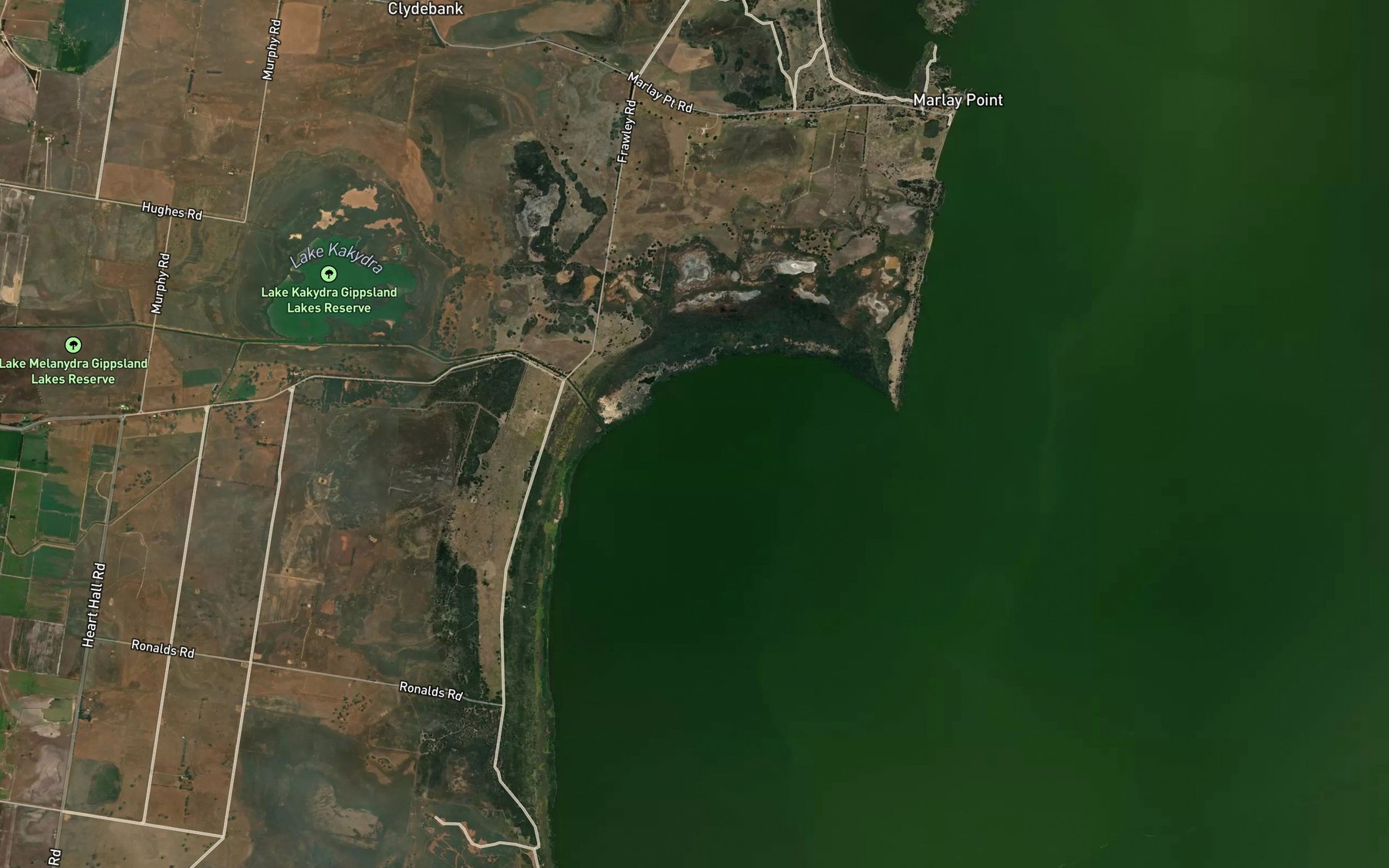 Satellite map of the Grebe Bay