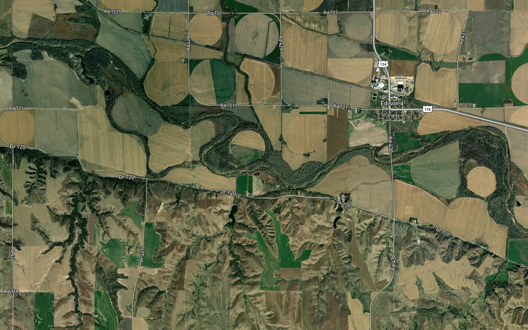 Satellite map of the Dry Creek
