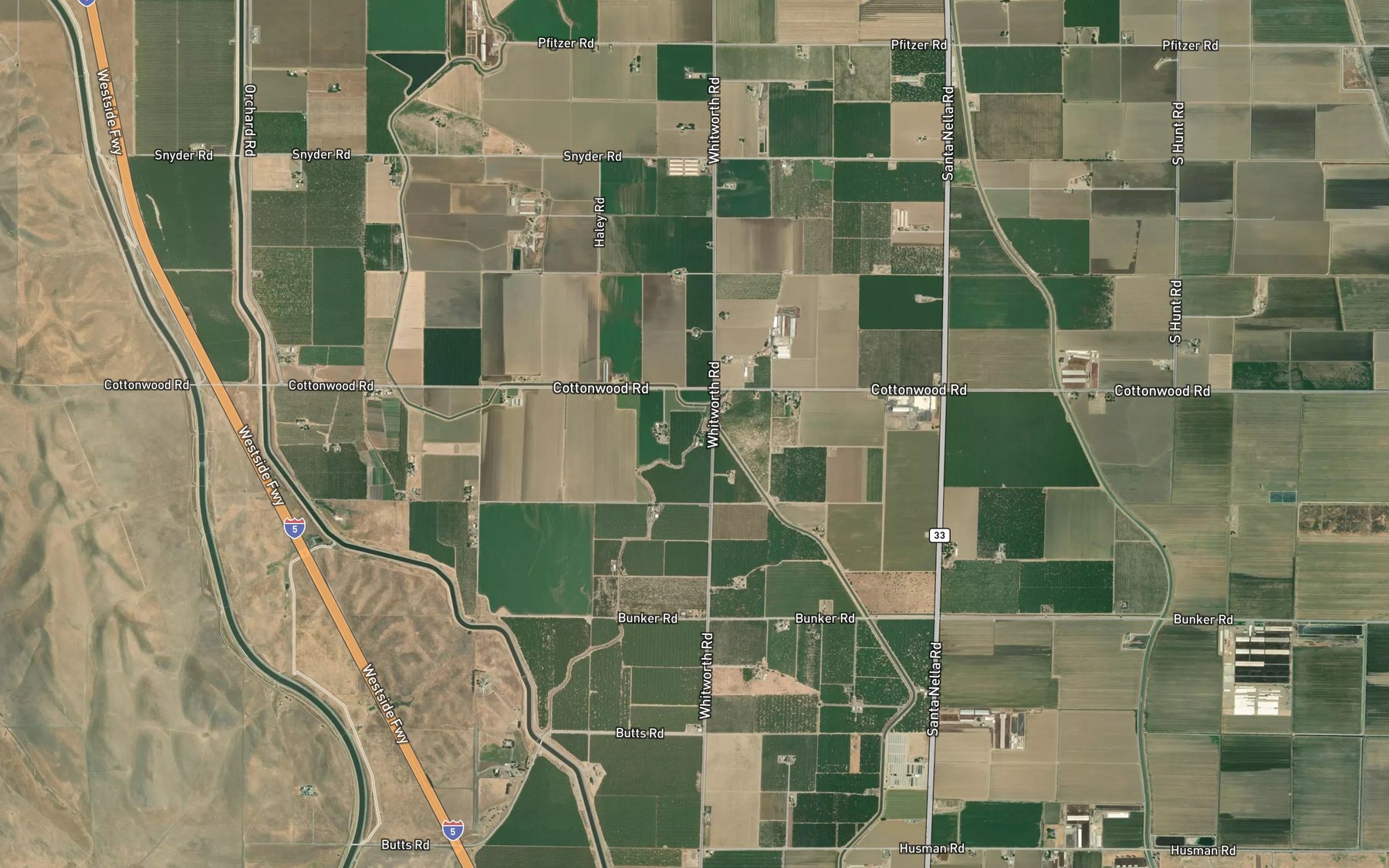 Satellite map of the Quinto Creek