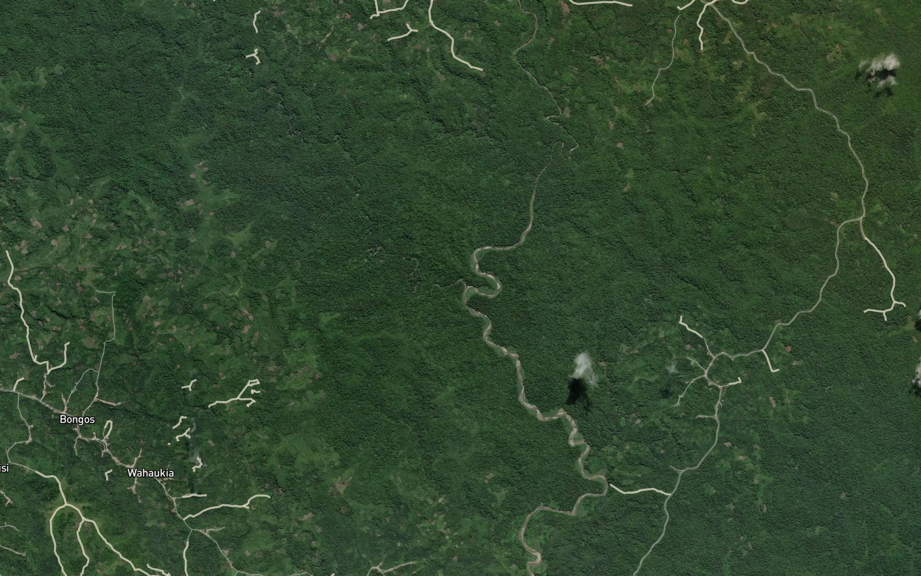 Satellite map of the Wangri River