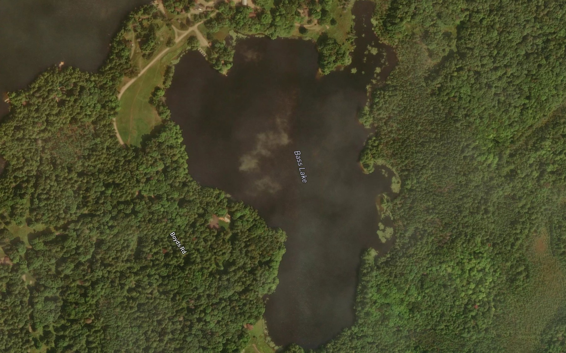 Satellite map of the Bass Lake