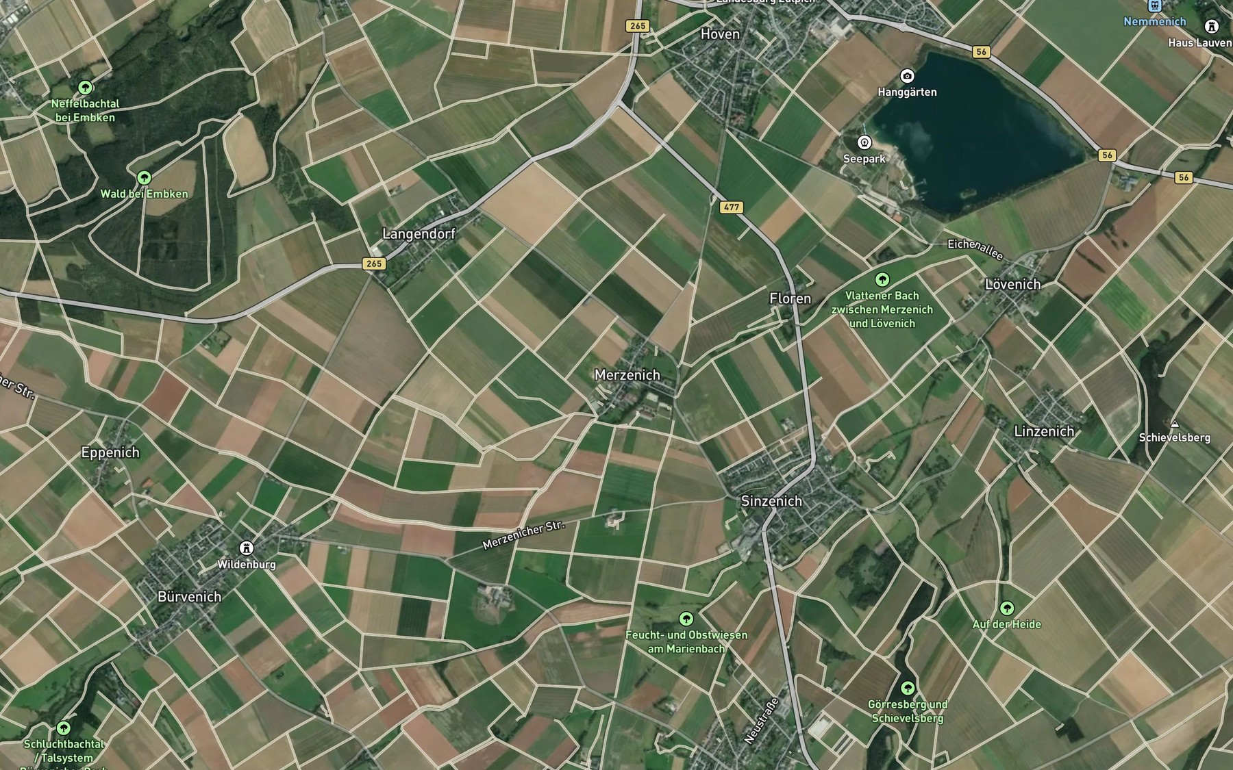 Satellite map of the Wollersheimer Bach