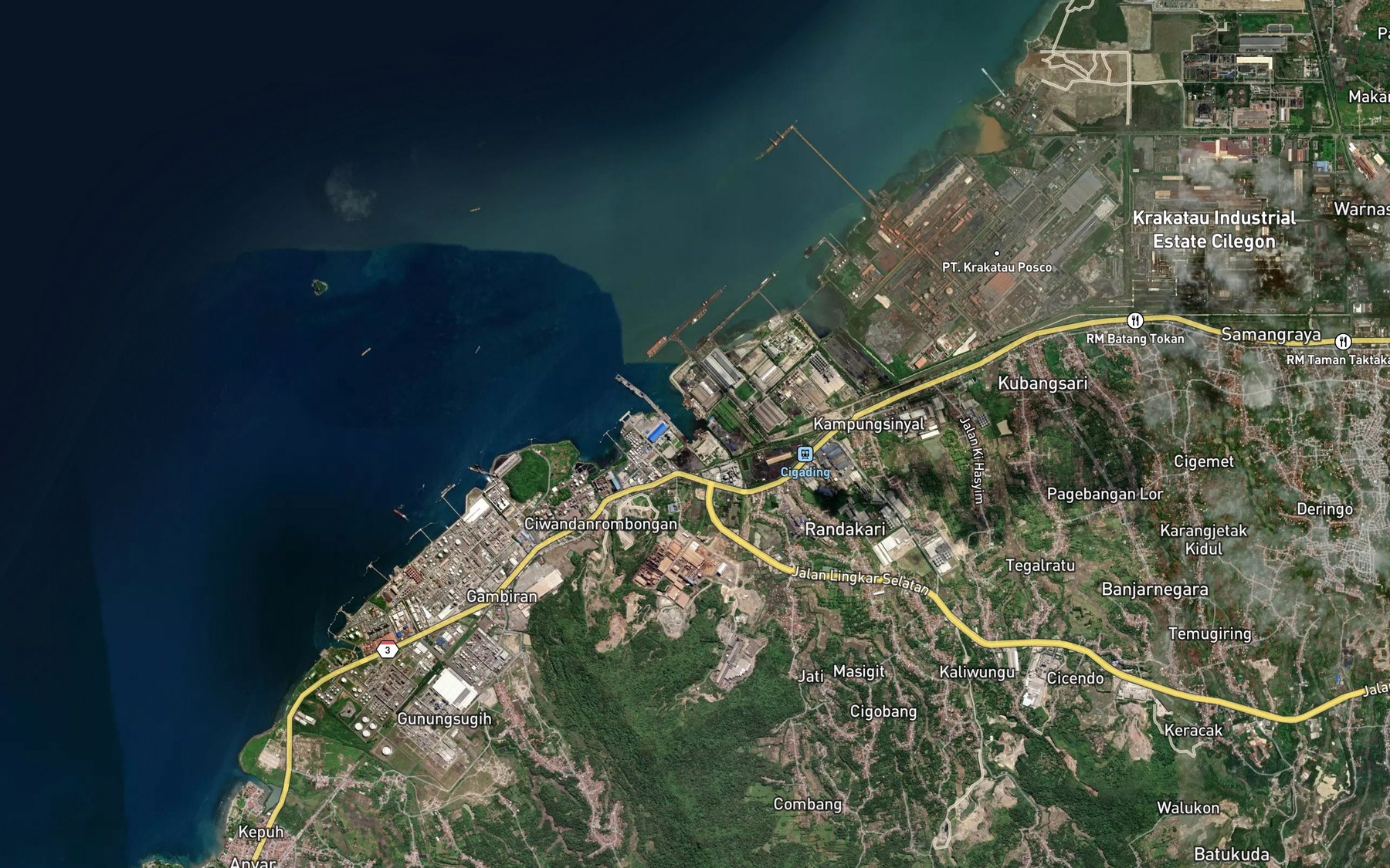 Satellite map of the Teluk Pangabuanbesar
