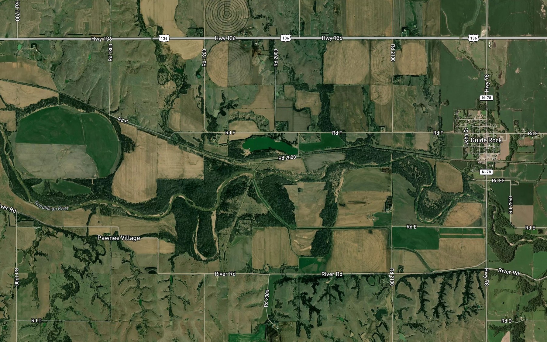 Satellite map of the Willow Creek
