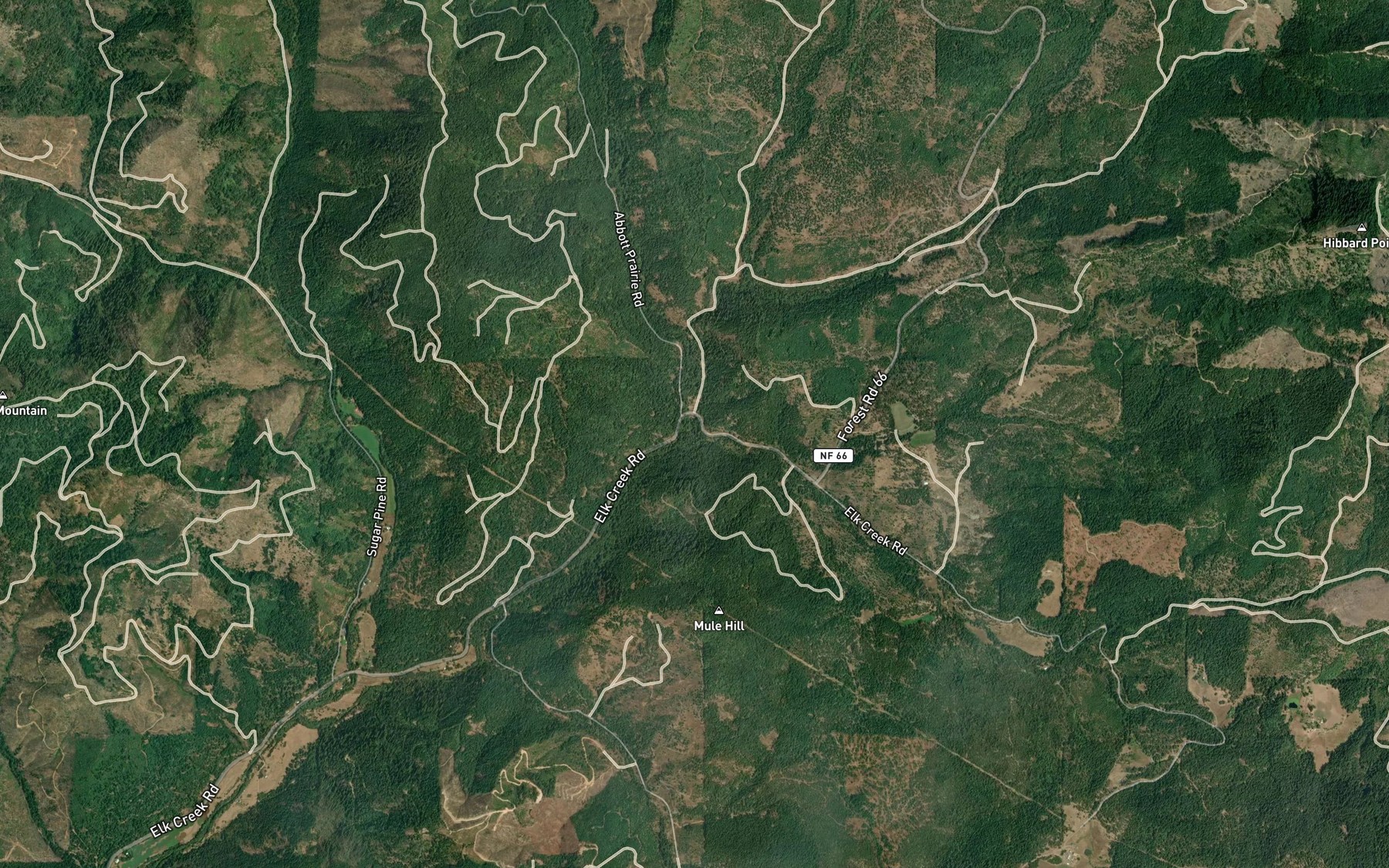 Satellite map of the Button Creek