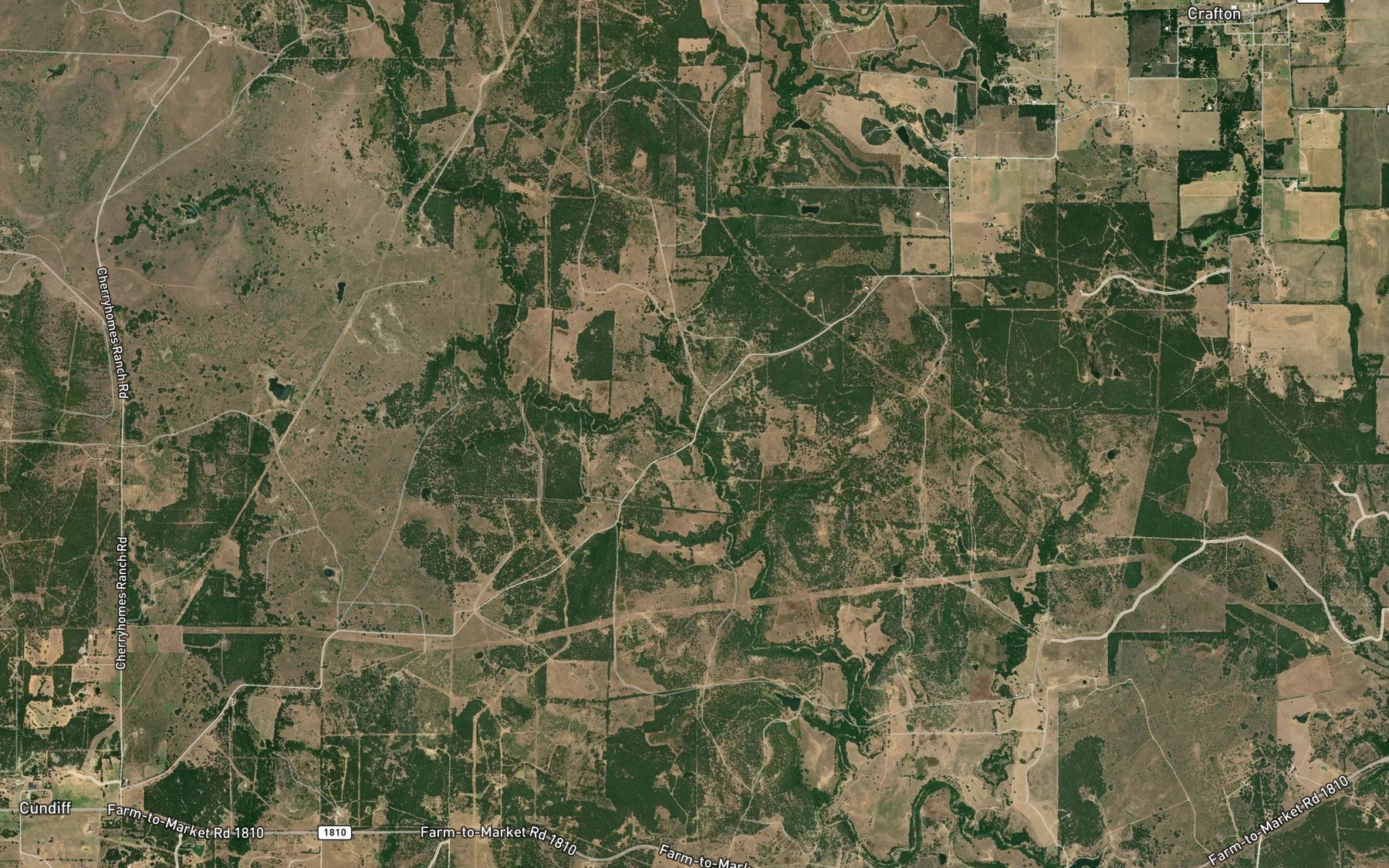 Satellite map of the Cottonwood Creek