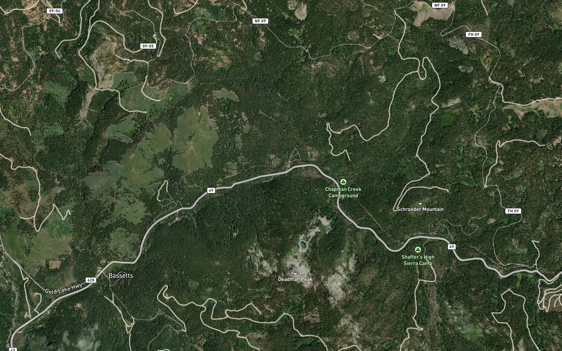 Satellite map of the Haskell Creek