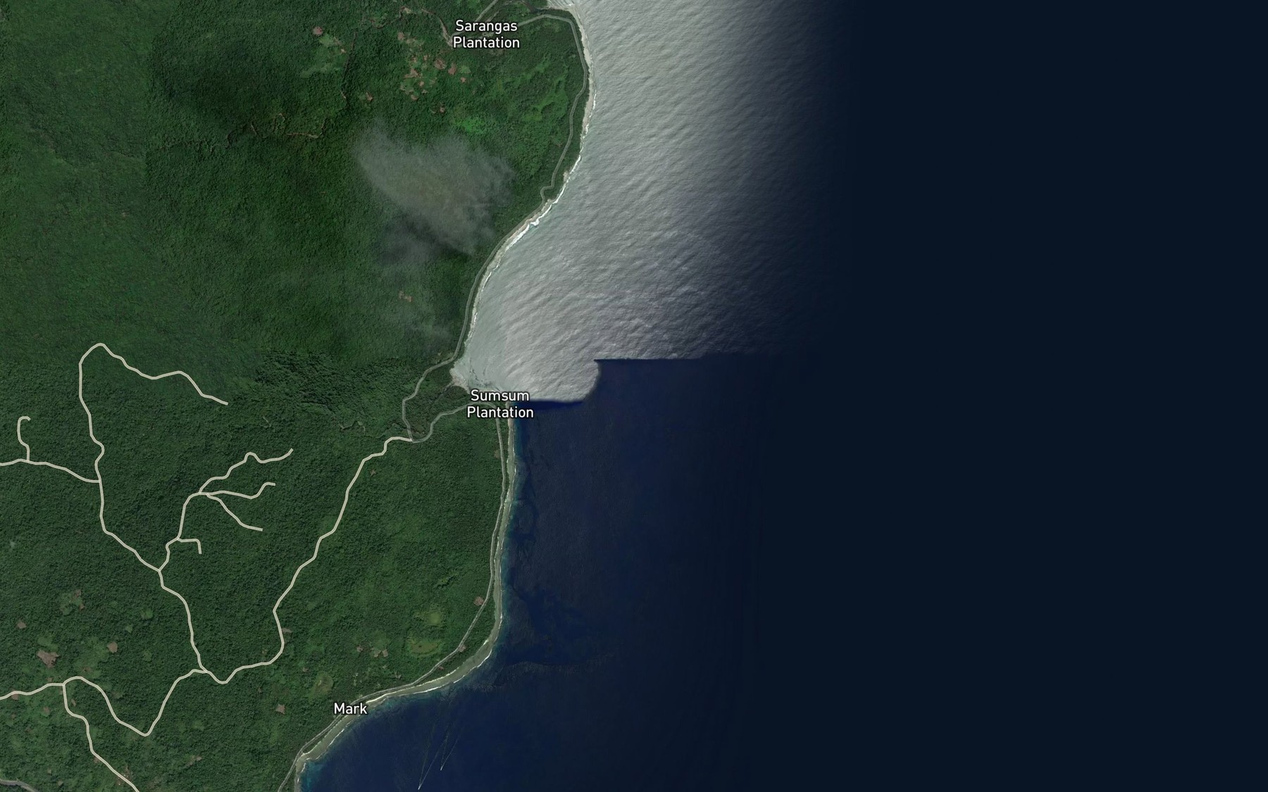 Satellite map of the Sum Sum Bay
