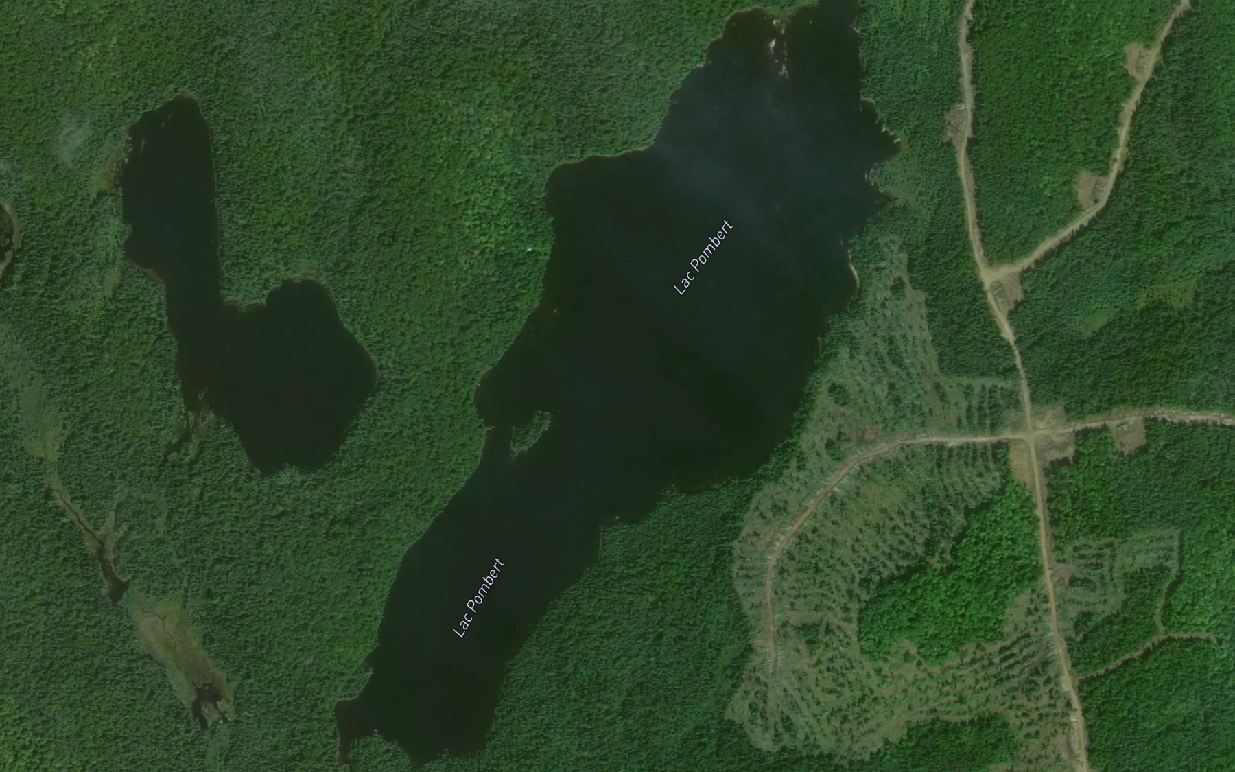 Satellite map of the Lac Pombert