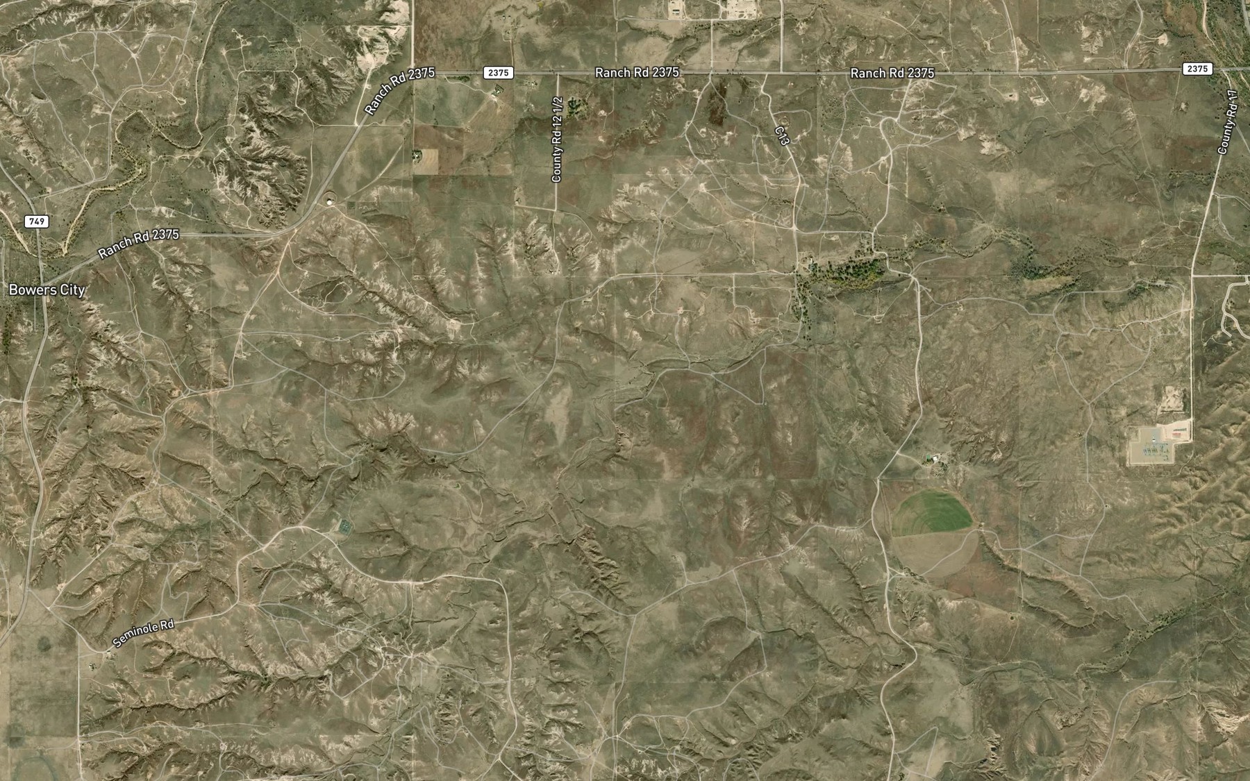 Satellite map of the North Fork Grapevine Creek