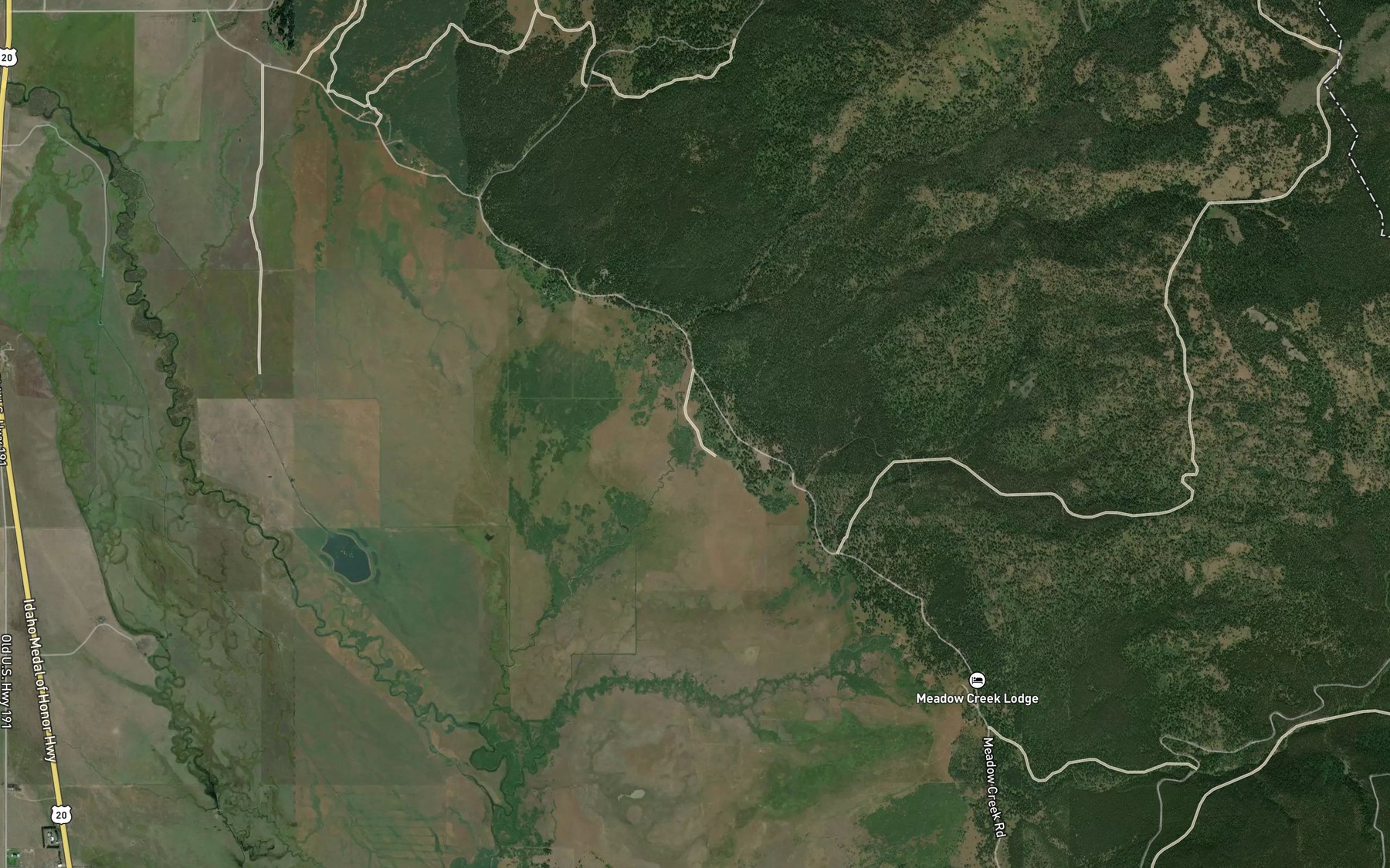 Satellite map of the Canyon Creek