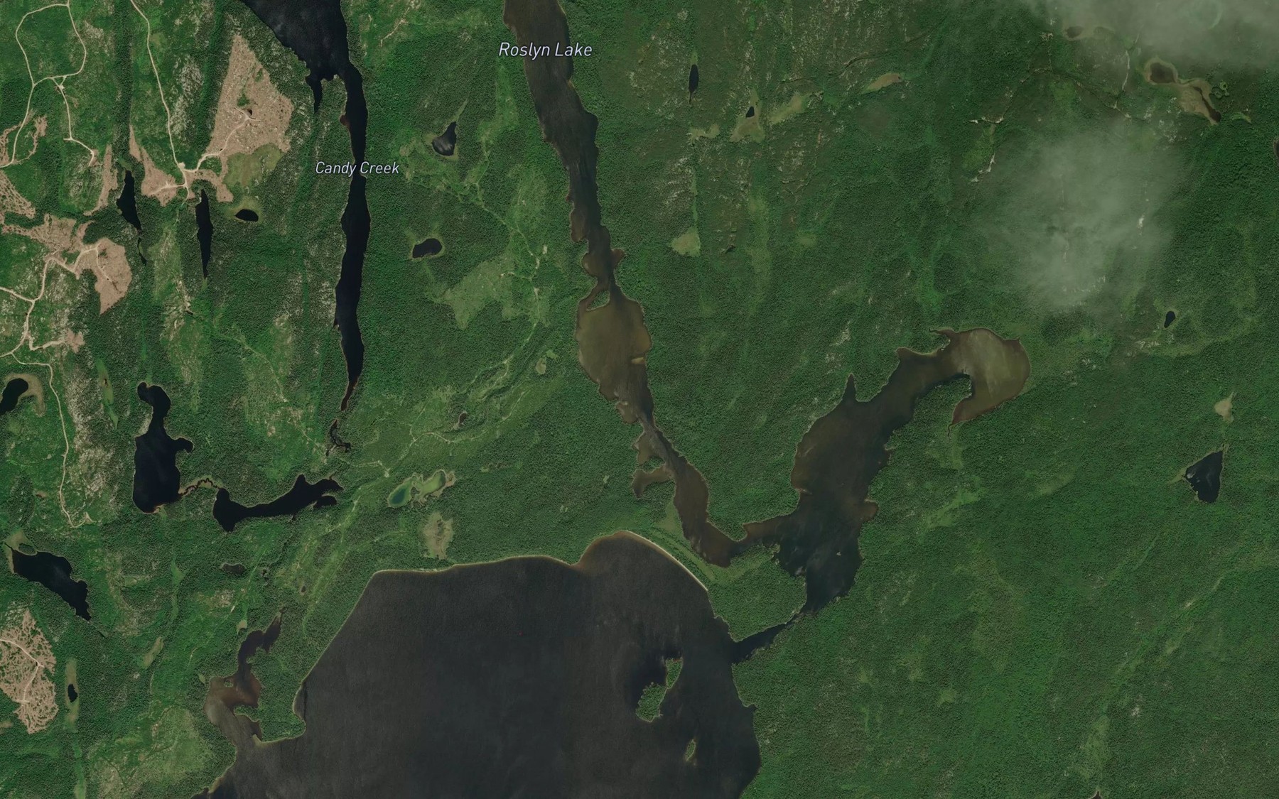 Satellite map of the Leftwheel Narrows