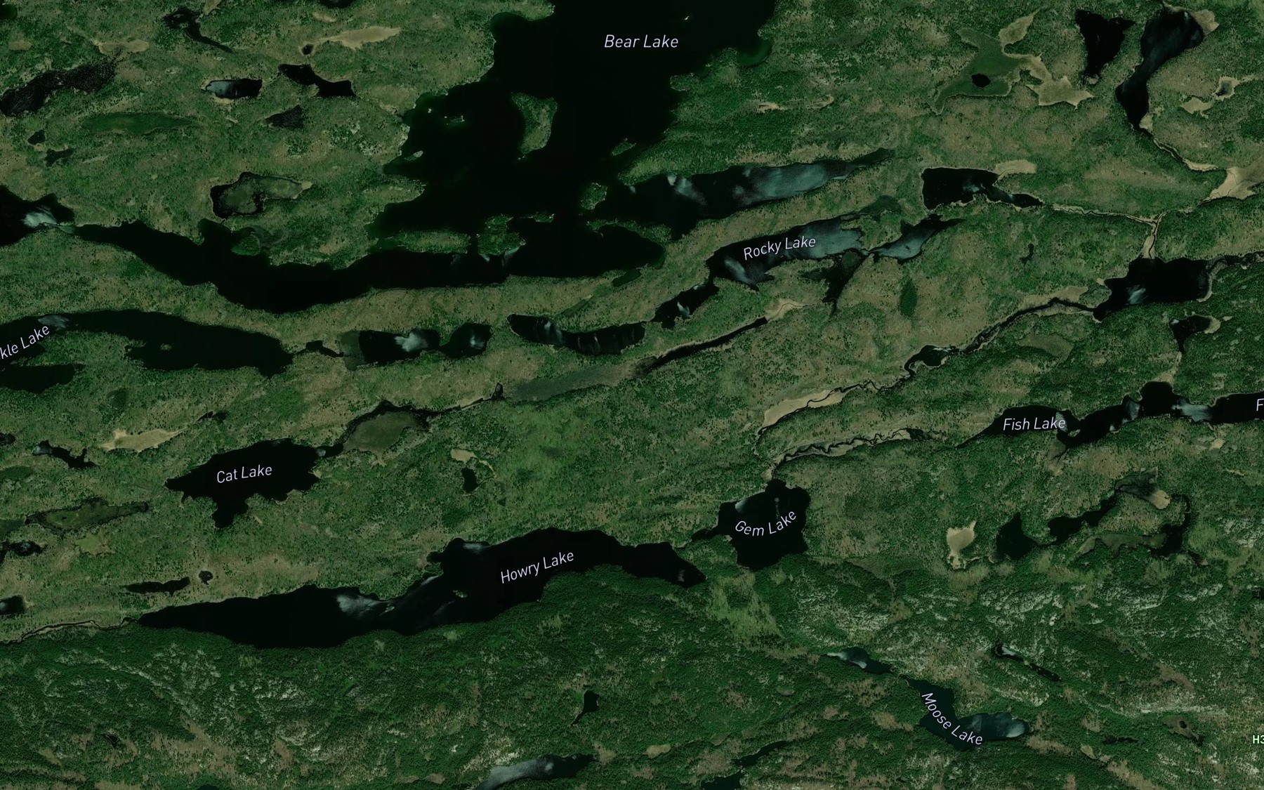 Satellite map of the North Howry Creek