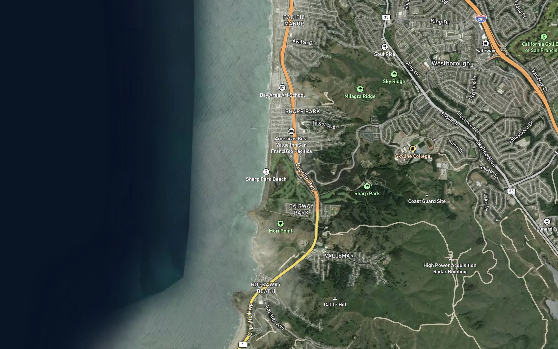 Satellite map of the Laguna Salada