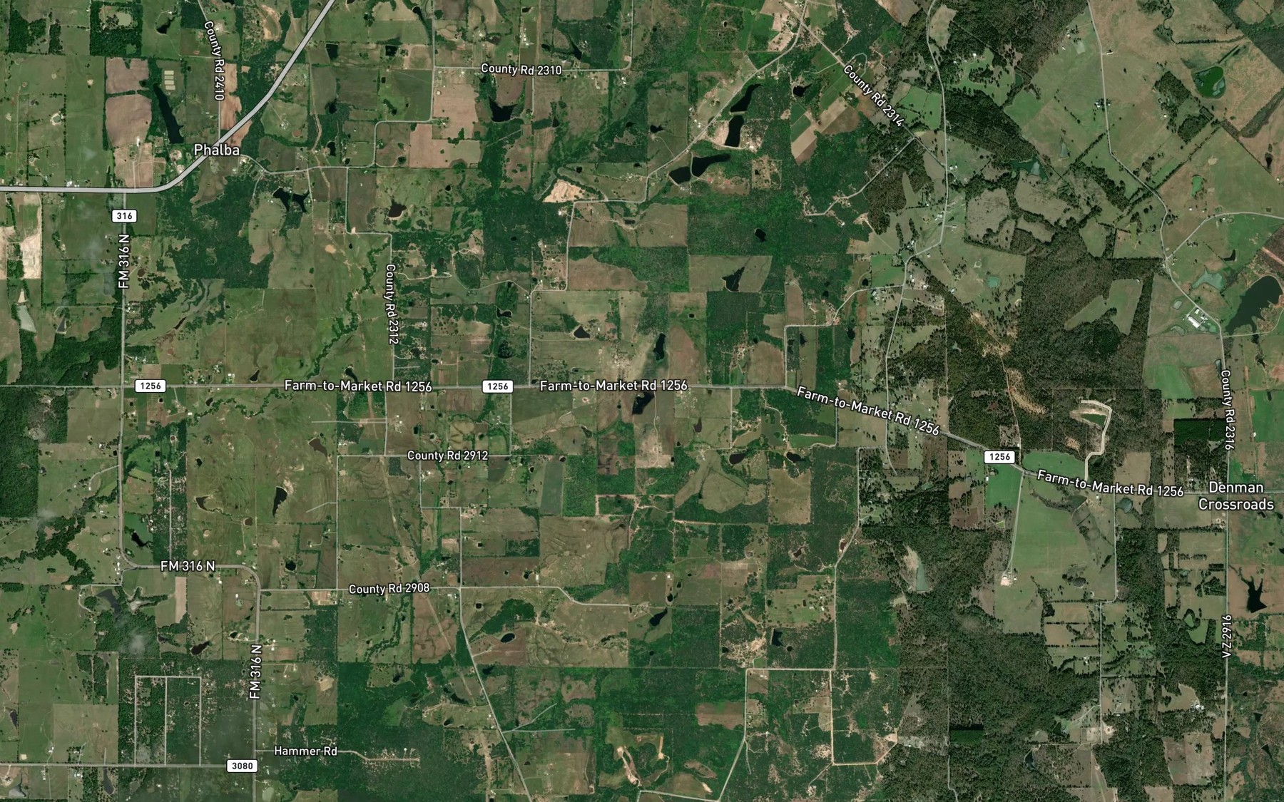 Satellite map of the Pollard Lake