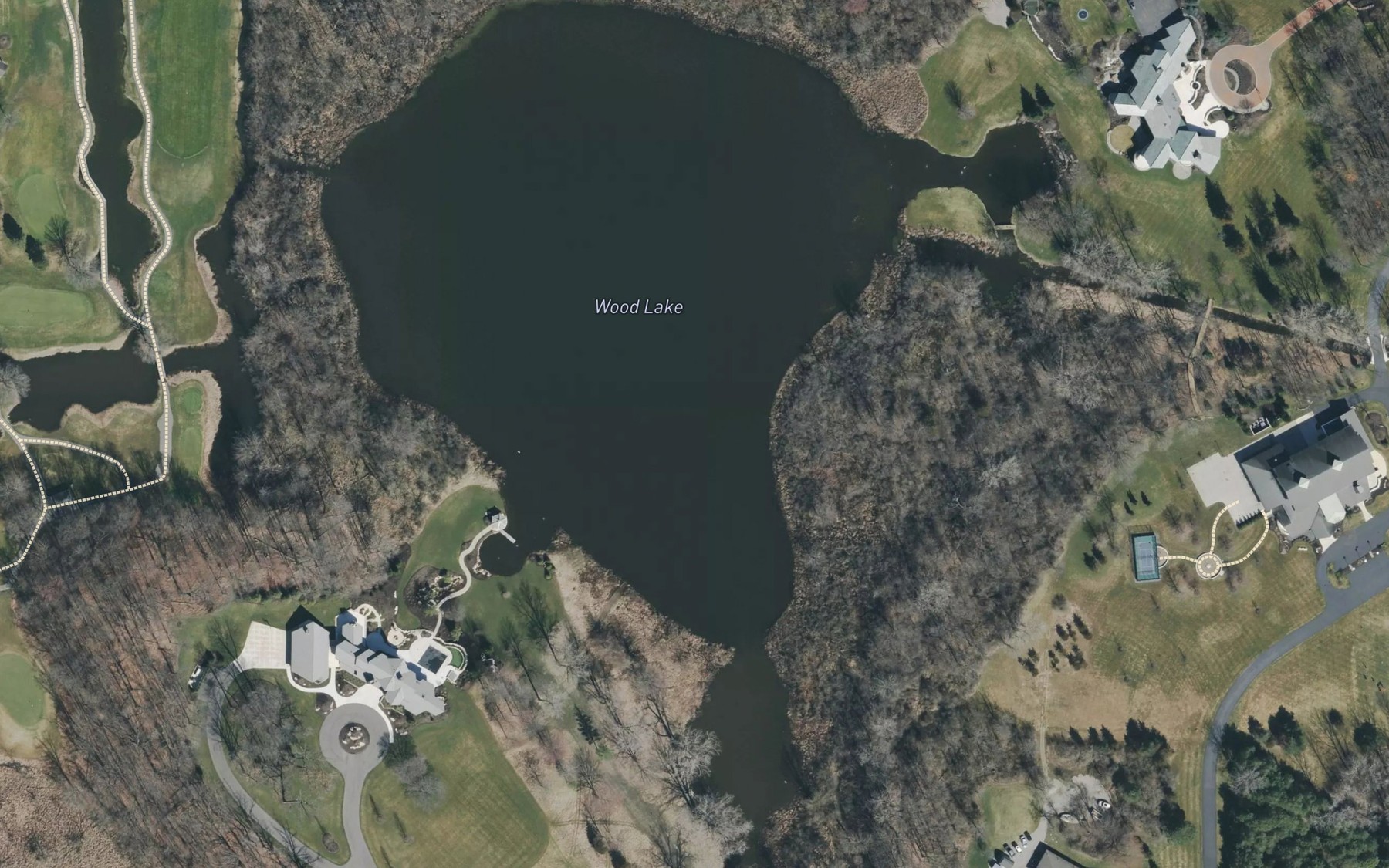 Satellite map of the Wood Lake