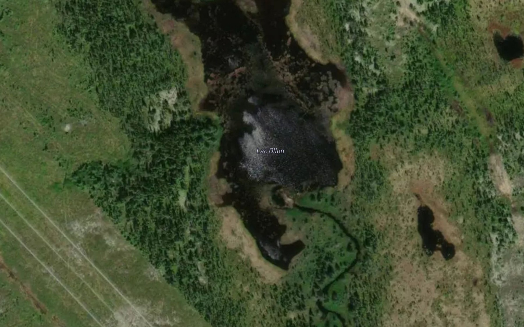 Satellite map of the Lac Ollon