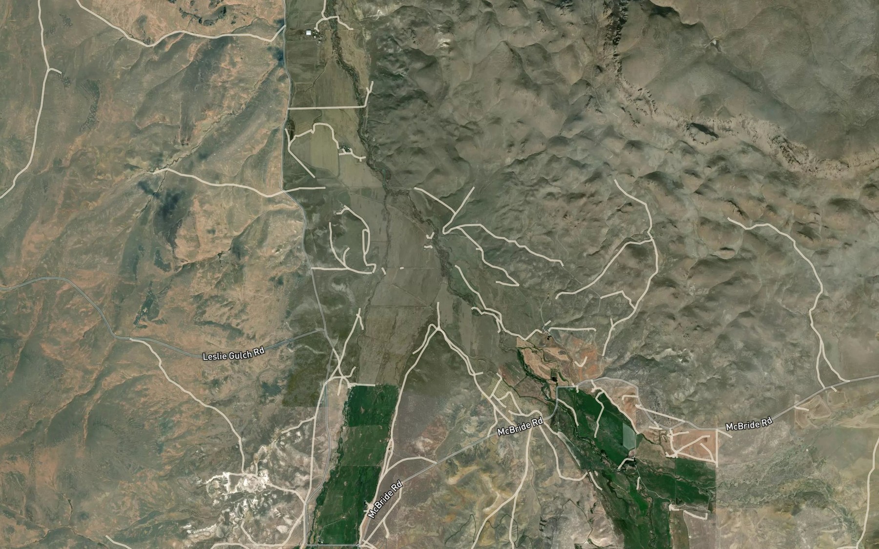 Satellite map of the Spring Creek