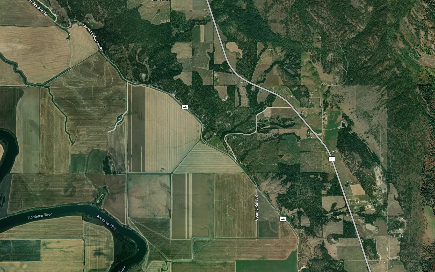 Satellite map of the Hall Creek