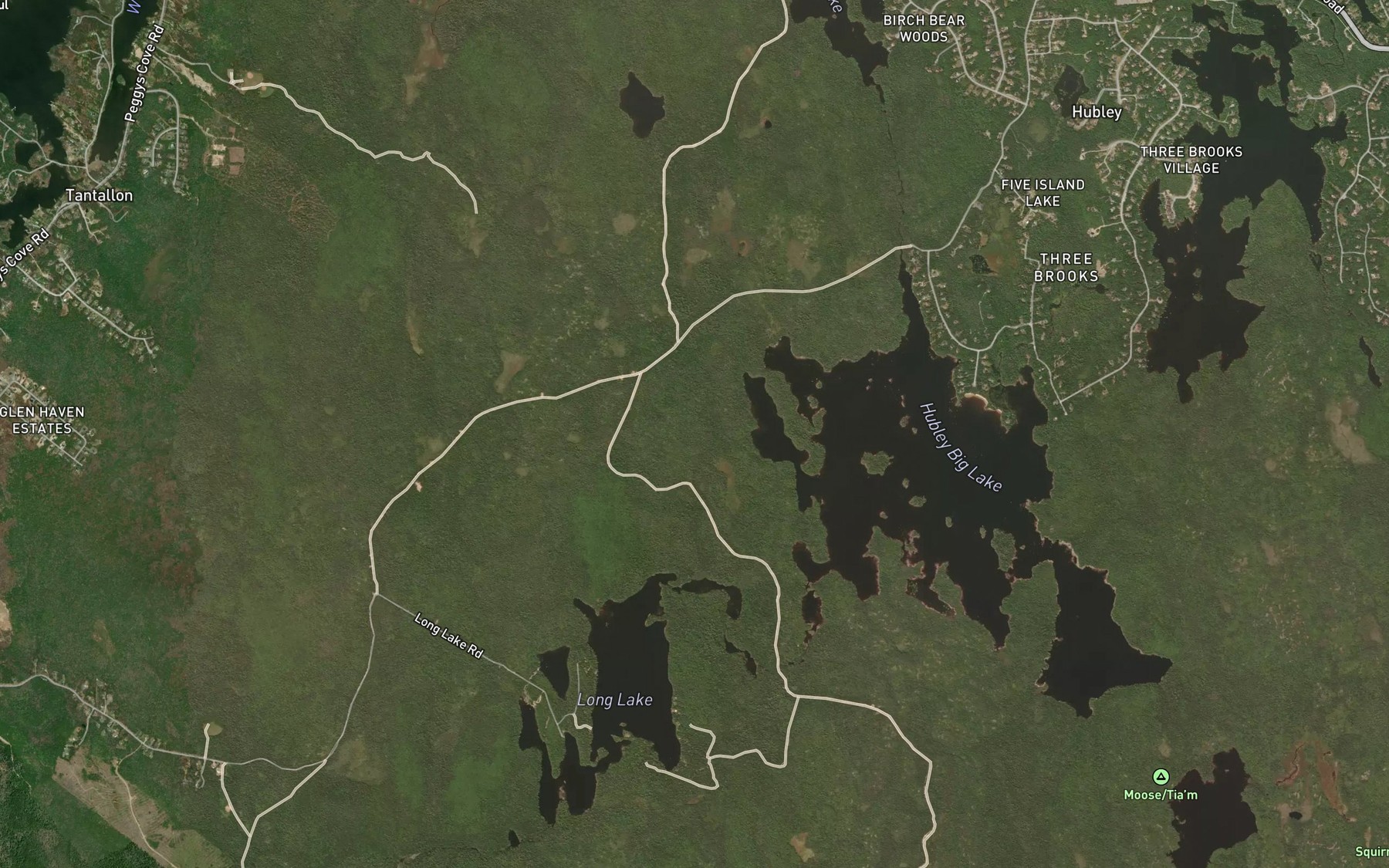 Satellite map of the Middle Mink Hole