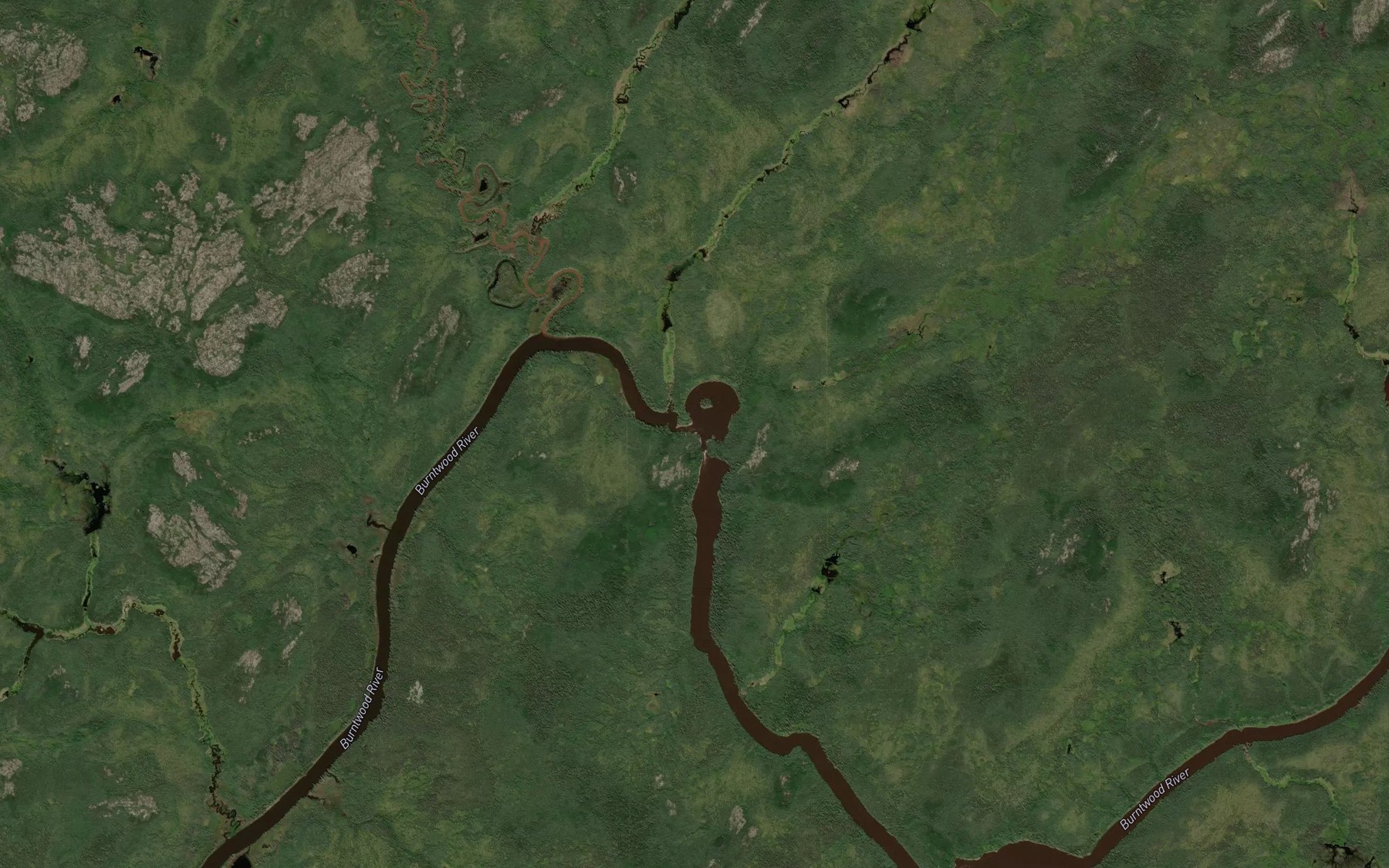 Satellite map of the Driftwood Rapids