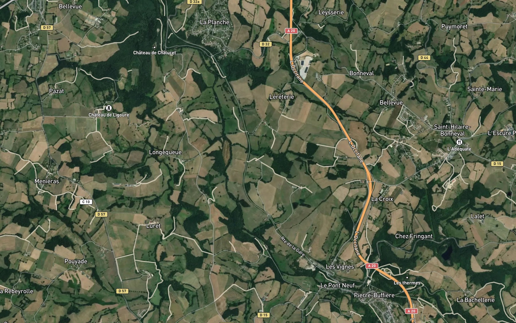Satellite map of the Grande Briance