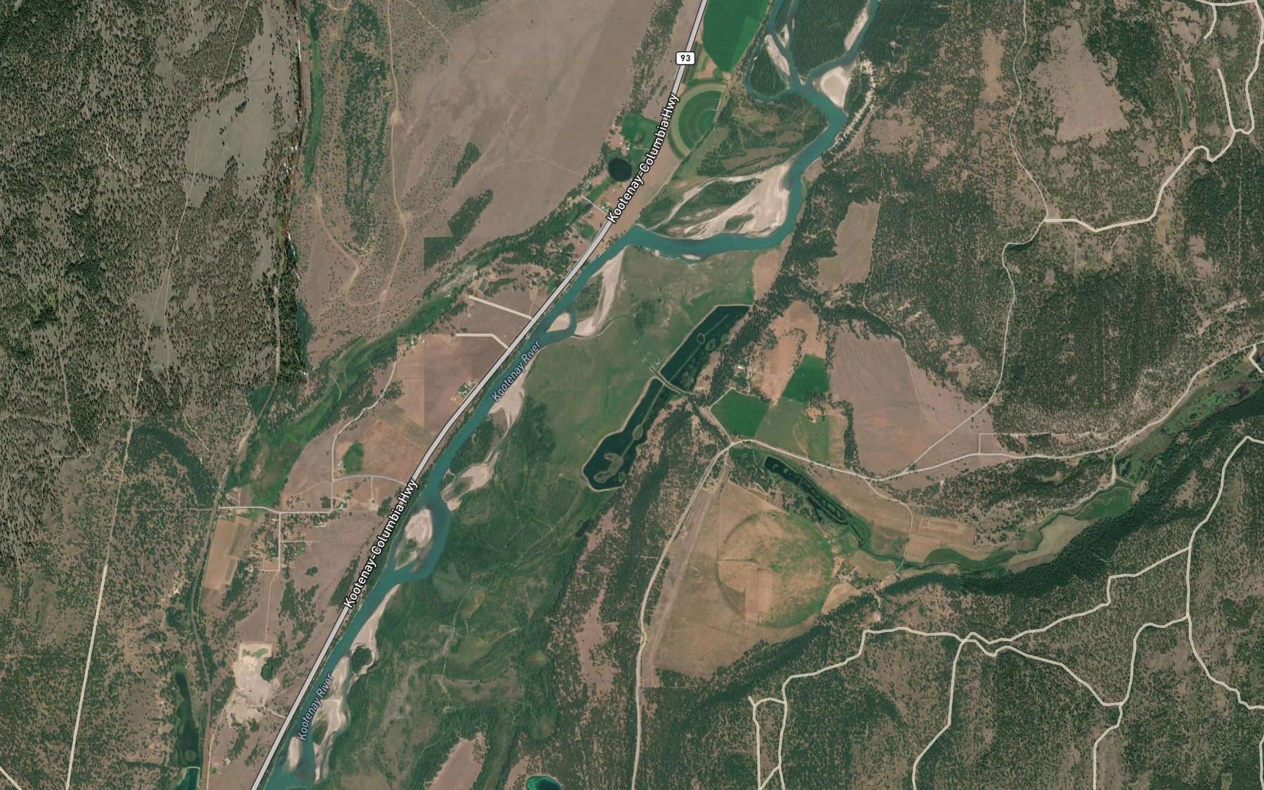 Satellite map of the Wolf Creek
